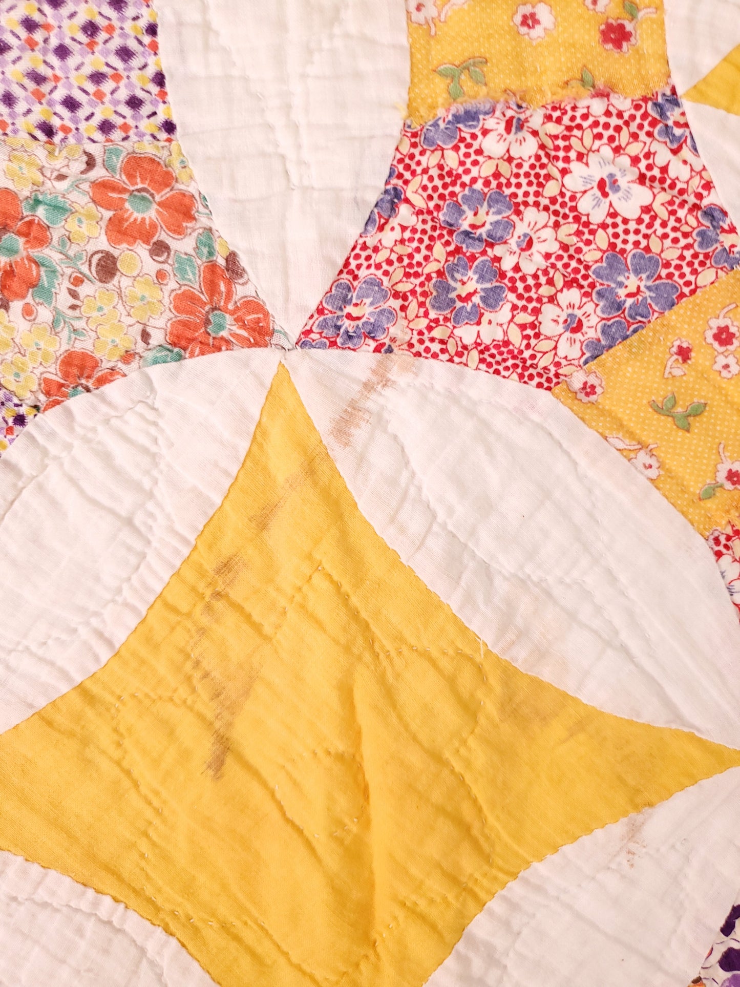 Vintage Feed Sack Ceasar's Crown Quilt
