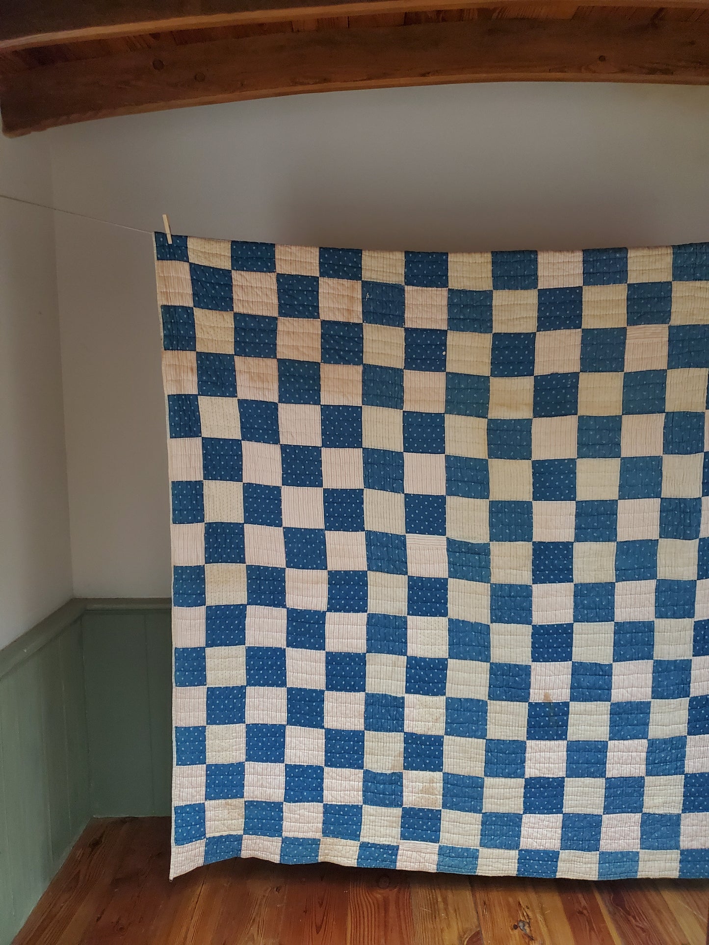 Antique Indigo Patchwork Quilt, ca 1920