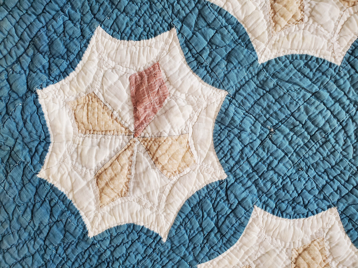 Home Again Blue & White Antique Quilt, ca 1900