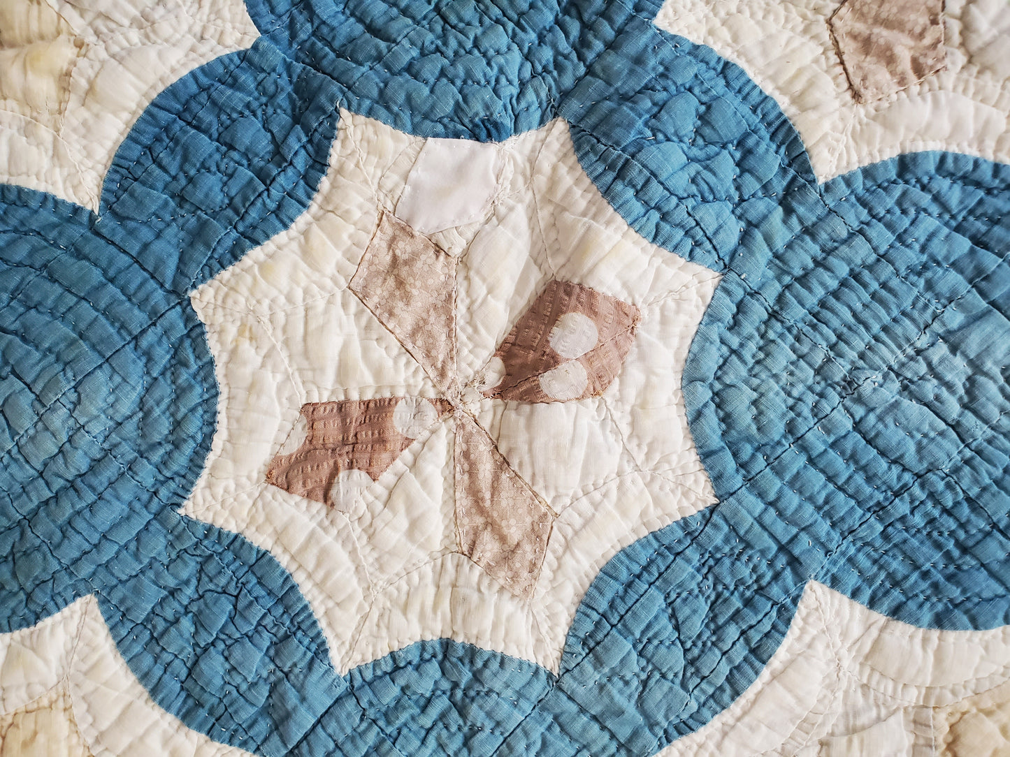 Home Again Blue & White Antique Quilt, ca 1900