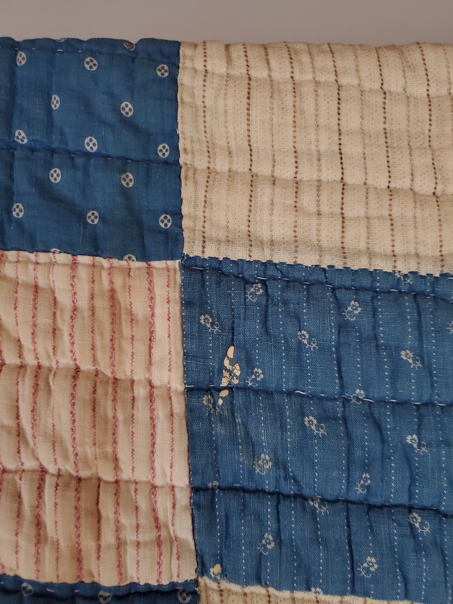 Antique Indigo Patchwork Quilt, ca 1920