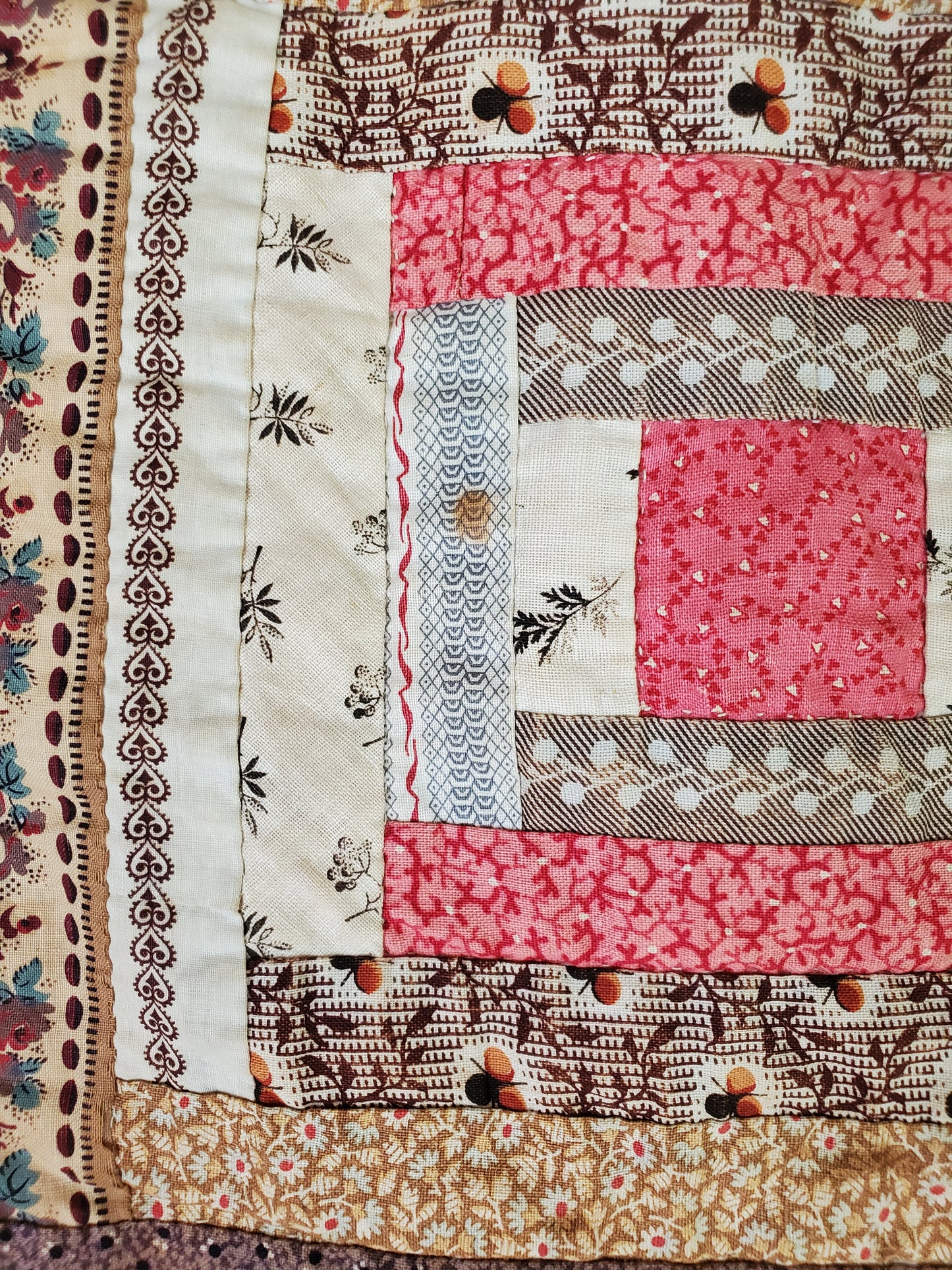 Antique Log Cabin Quilt c1890