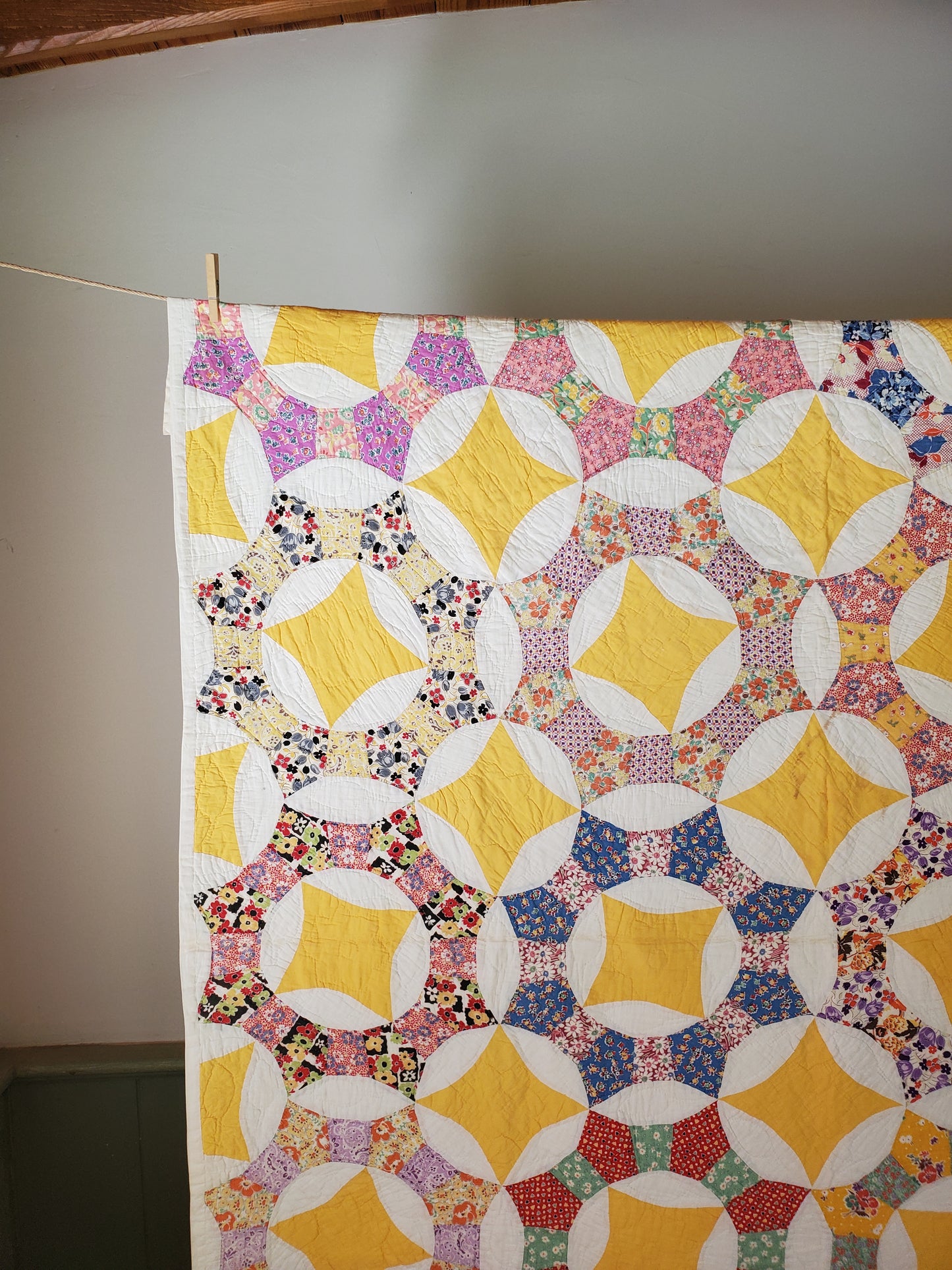 Vintage Feed Sack Ceasar's Crown Quilt