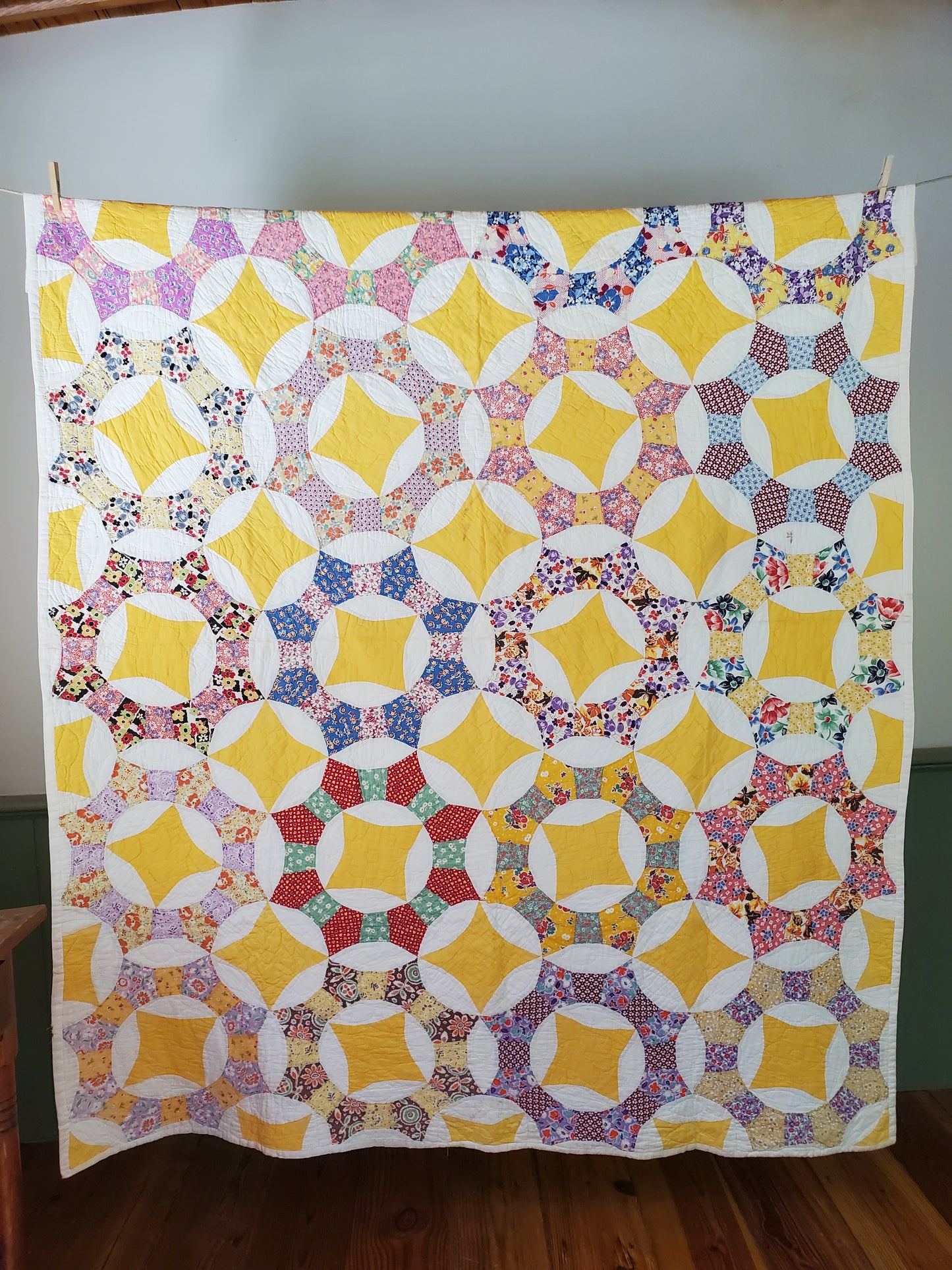 Vintage Feed Sack Ceasar's Crown Quilt