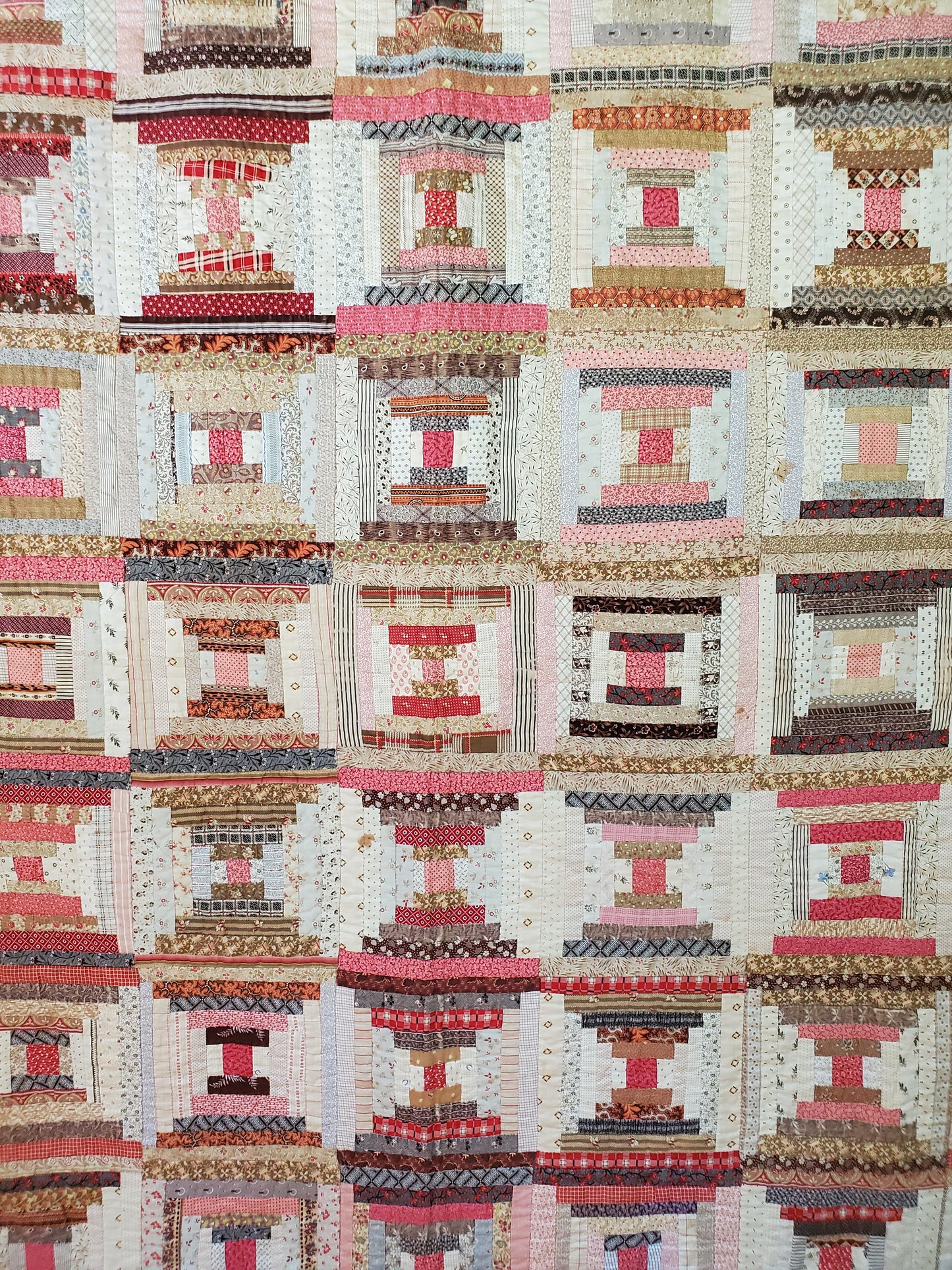 Antique Log Cabin Quilt c1890