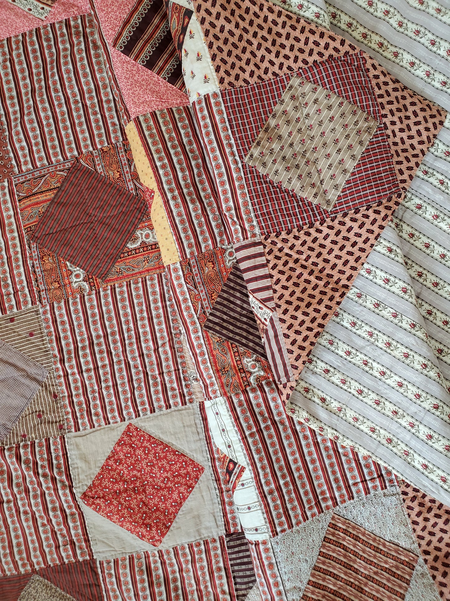 Square in a Square Antique Quilt ca 1870