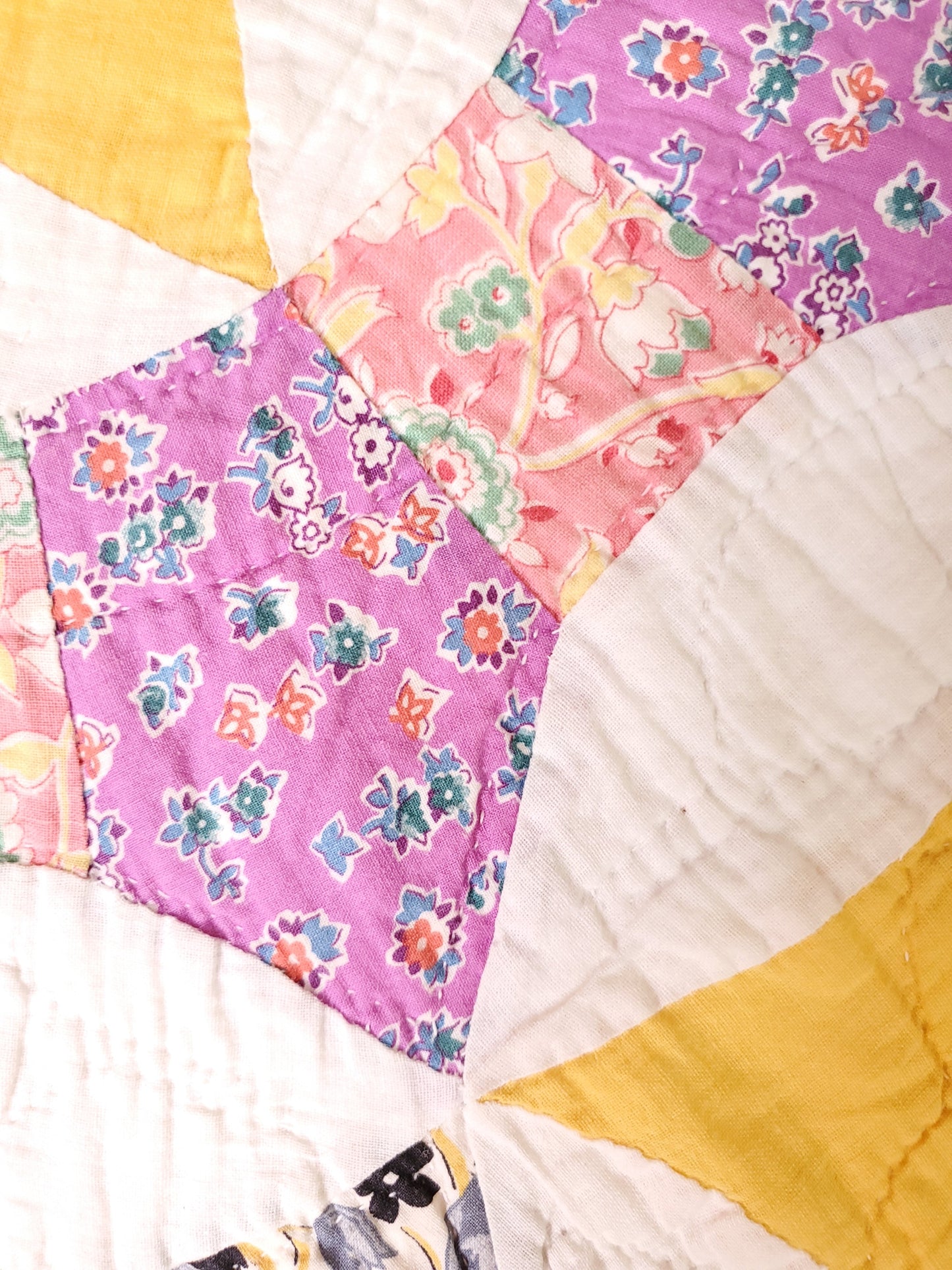 Vintage Feed Sack Ceasar's Crown Quilt