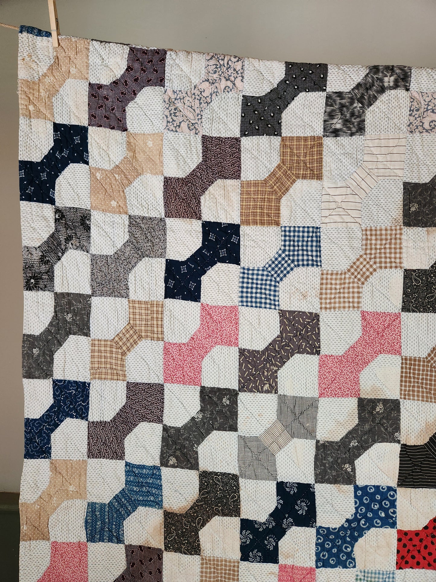 Antique Bow Tie Patchwork Quilt c1900