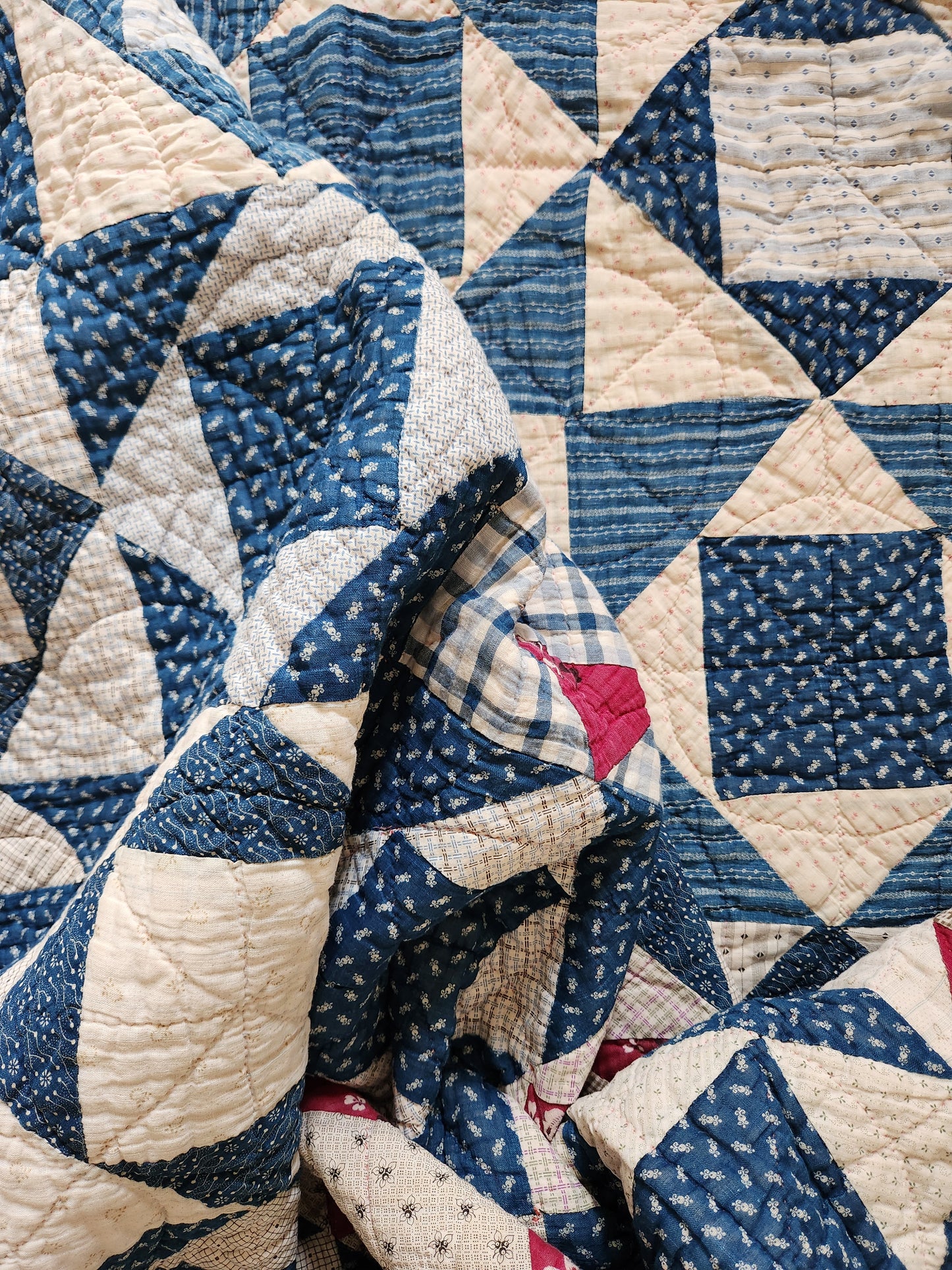 Indigo Patchwork Quilt c1900