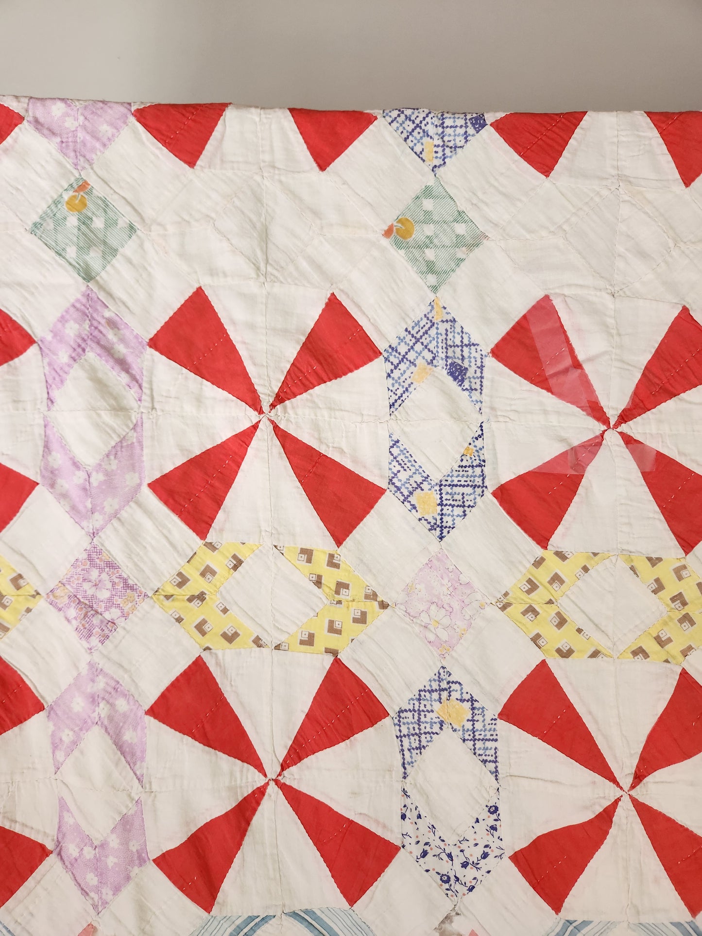 Vintage Pinwheel Picnic Quilt c1940