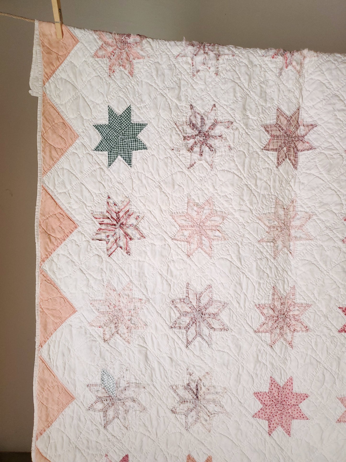 Vintage 8 Point Star Quilt ca 1900