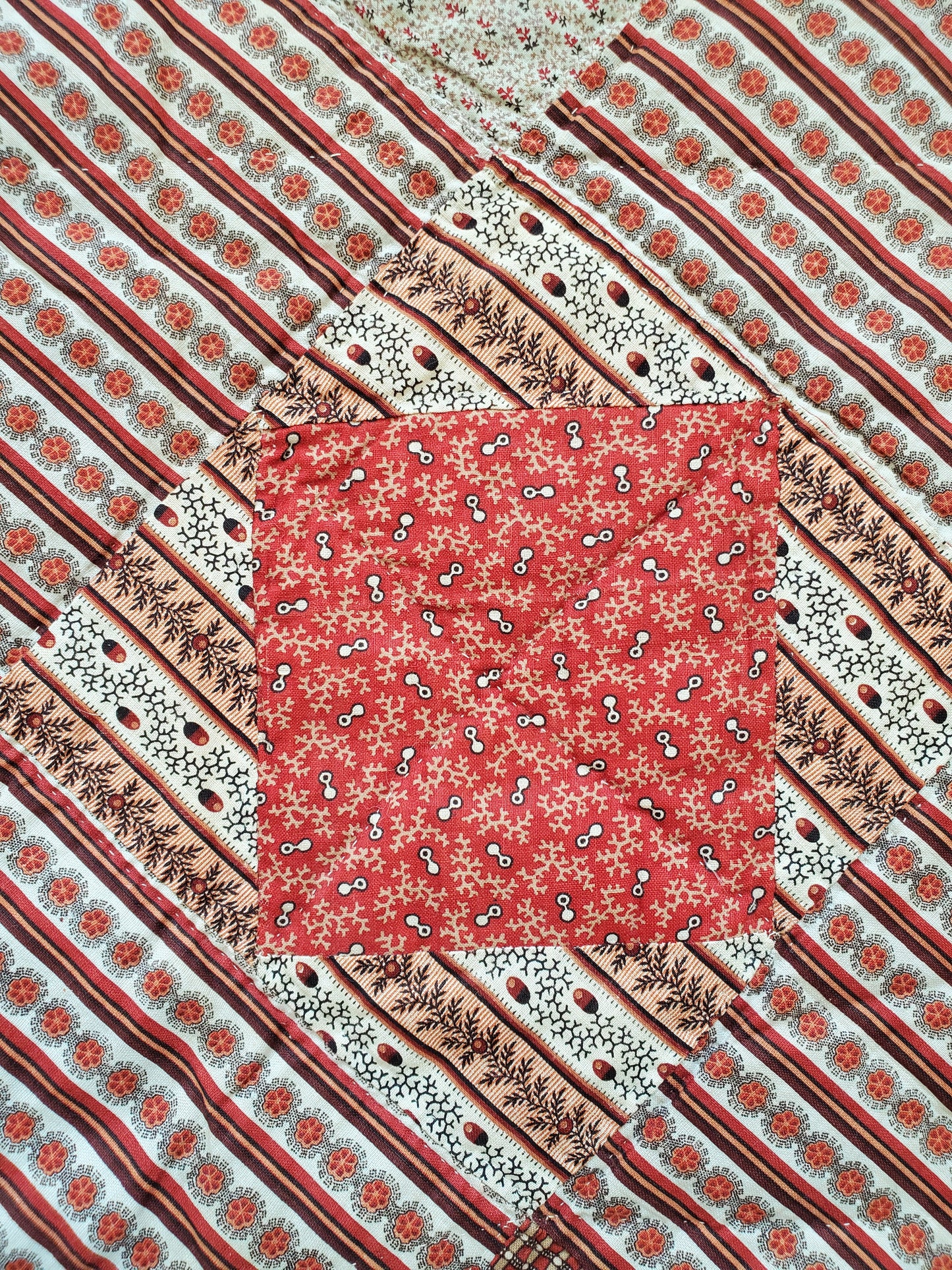Square in a Square Antique Quilt ca 1870