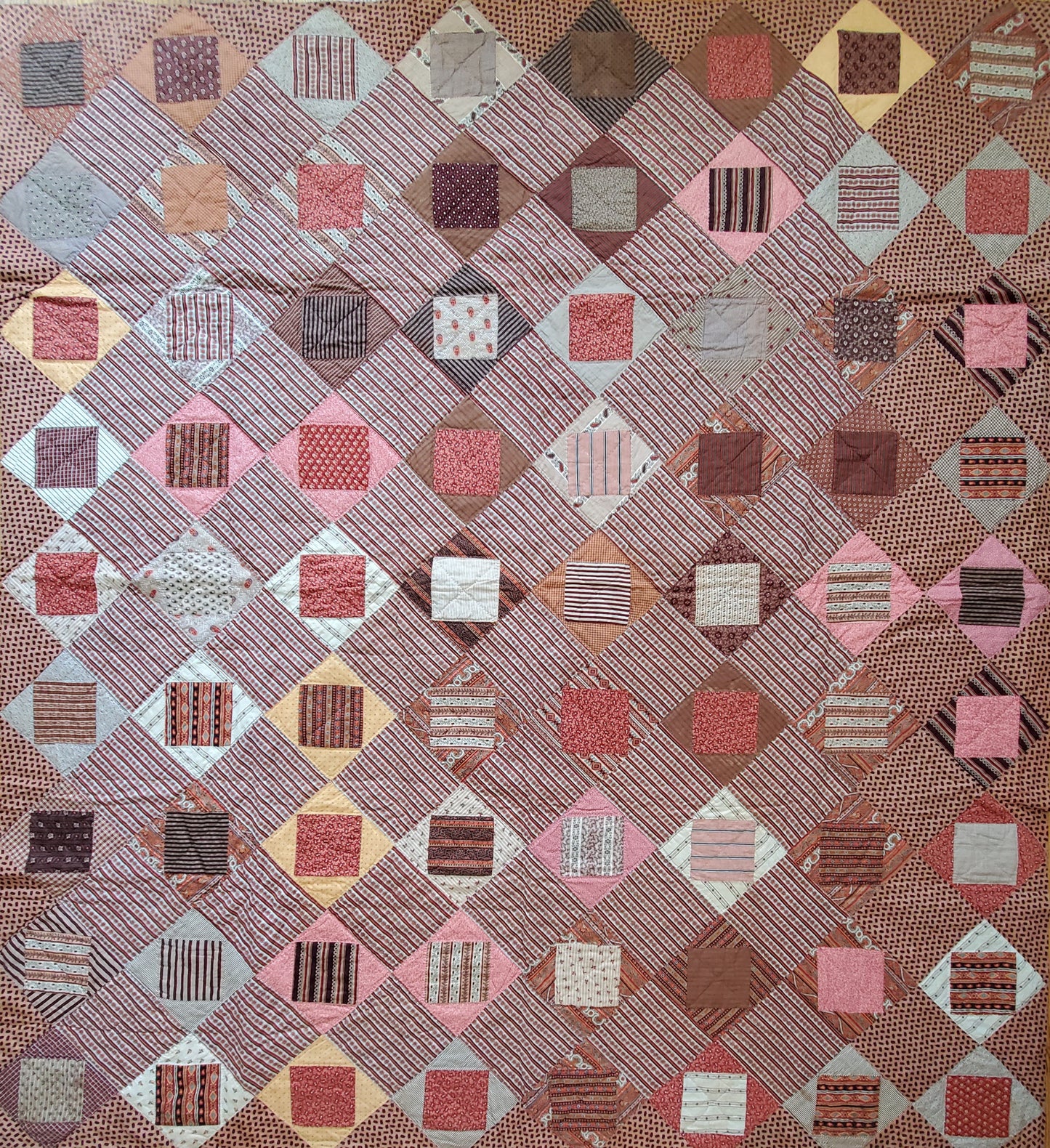Square in a Square Antique Quilt ca 1870