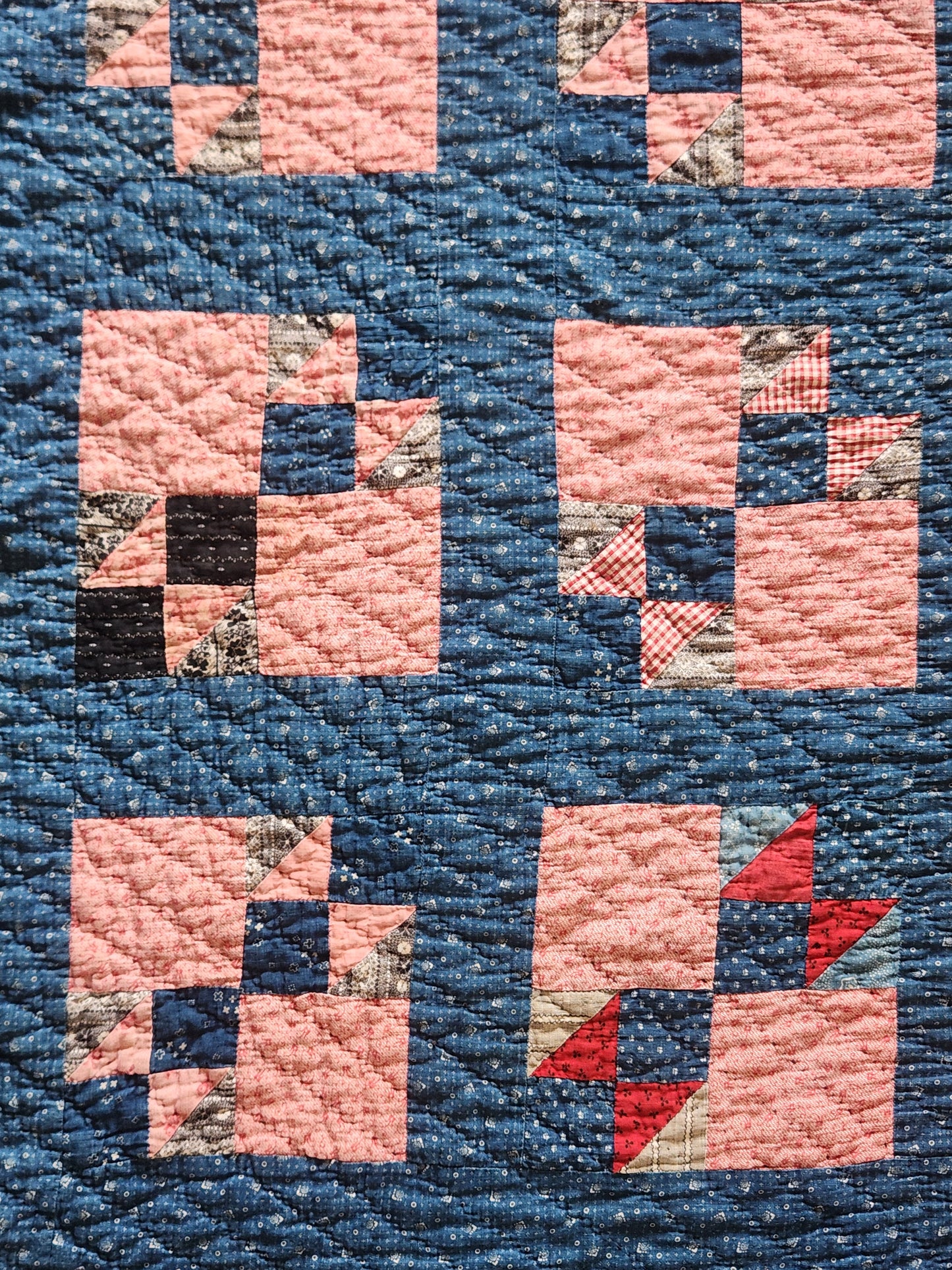 Indigo Old Maid's Puzzle c1890