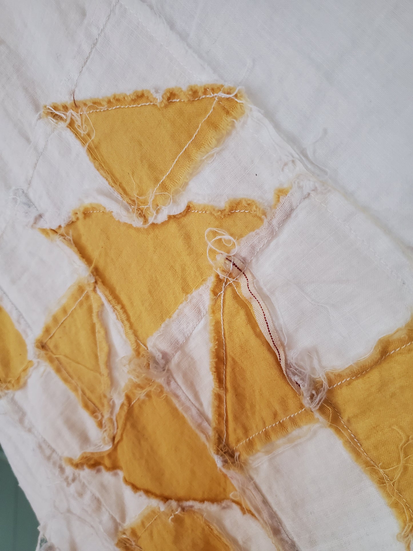 Yellow & White Double X Quilt Top