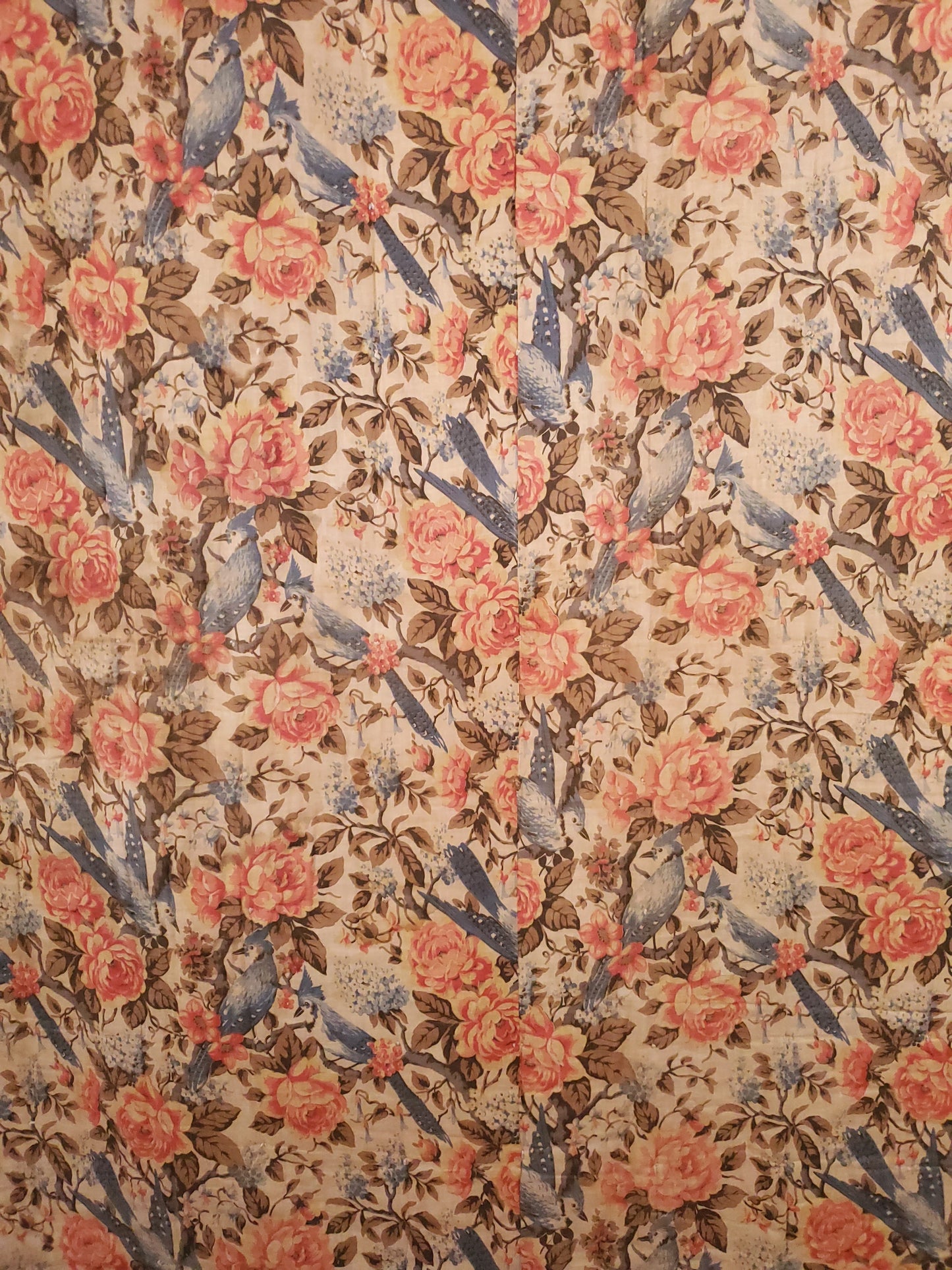 Victorian Crazy Quilt with Blue Jays, c1890