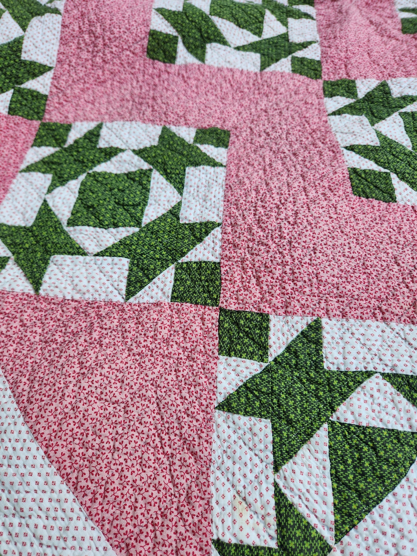 19th Century Pink & Green Quilt