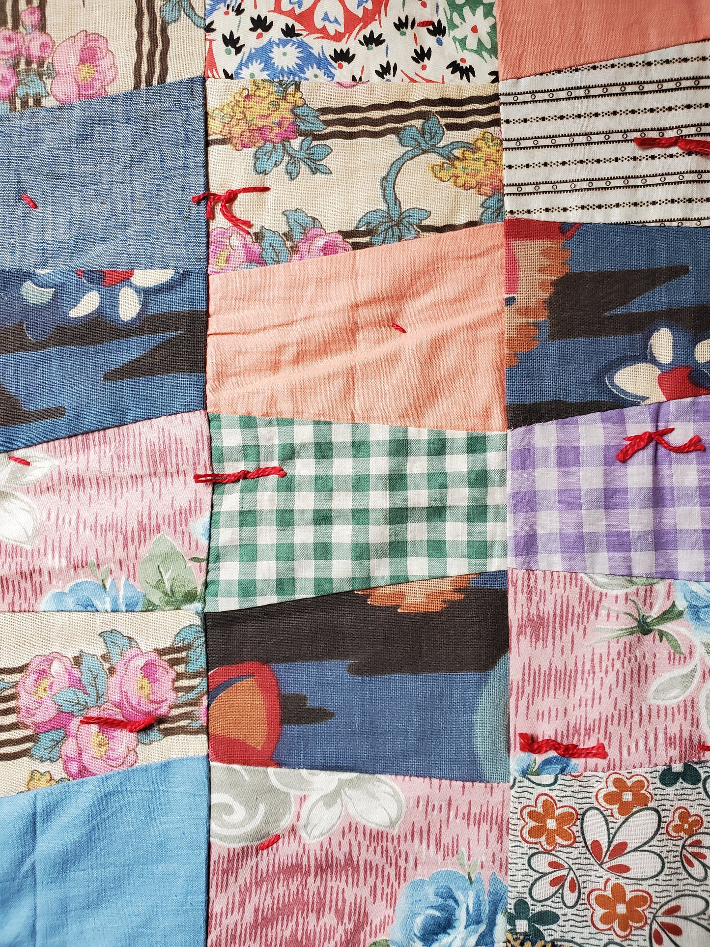 Hand Tied Vintage Quilt ca 1940