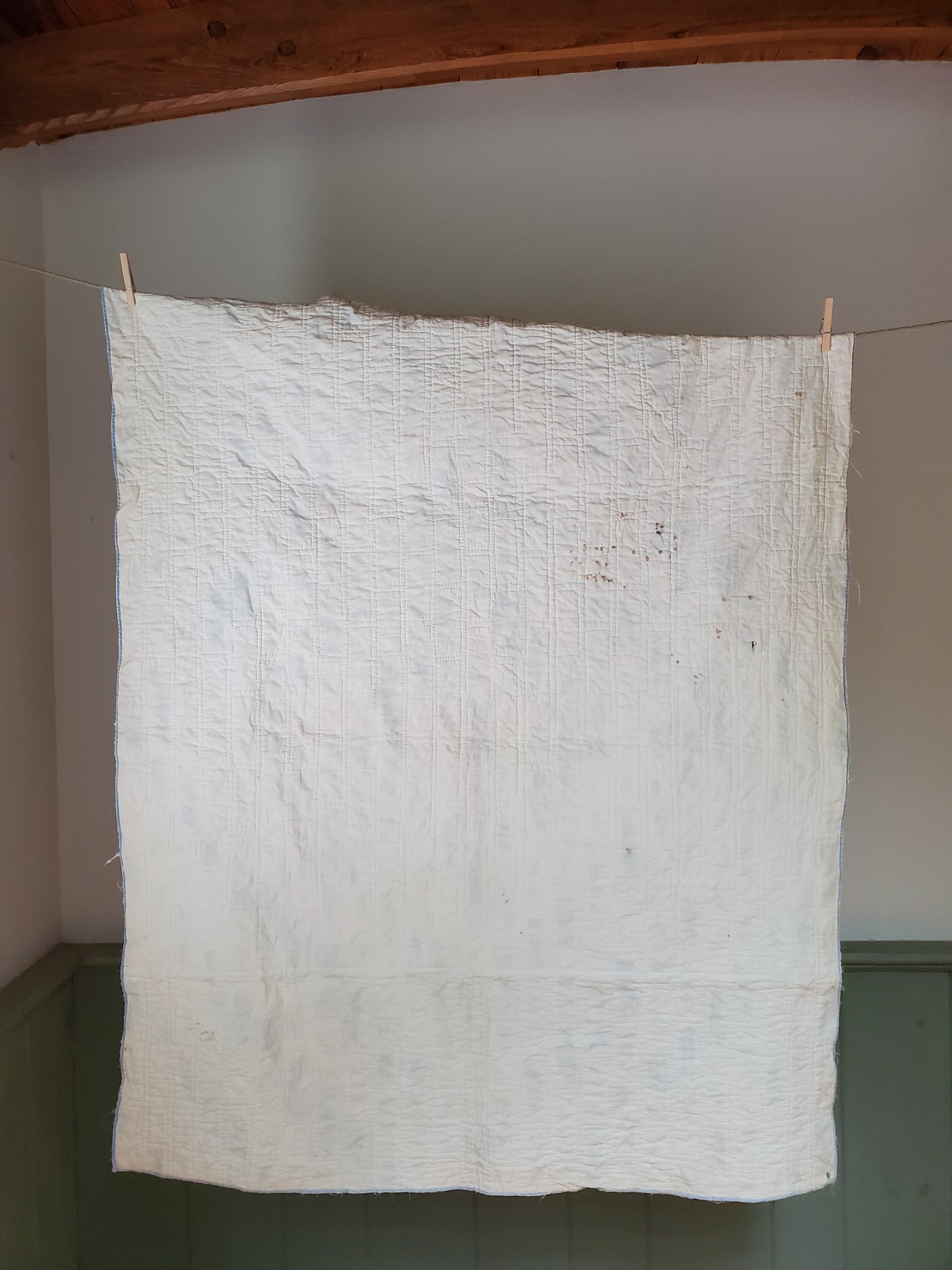 Blue and White Patchwork Crib Quilt