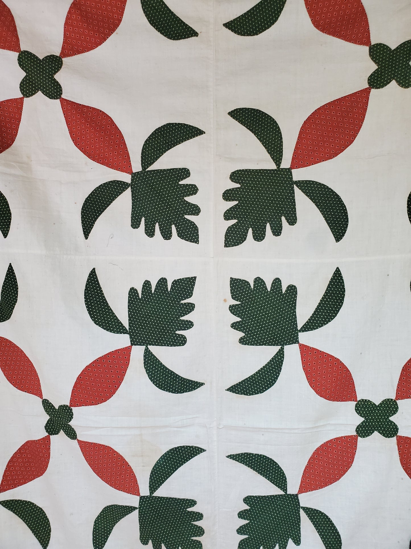 Antique Applique Quilt Top Panel ca 1850