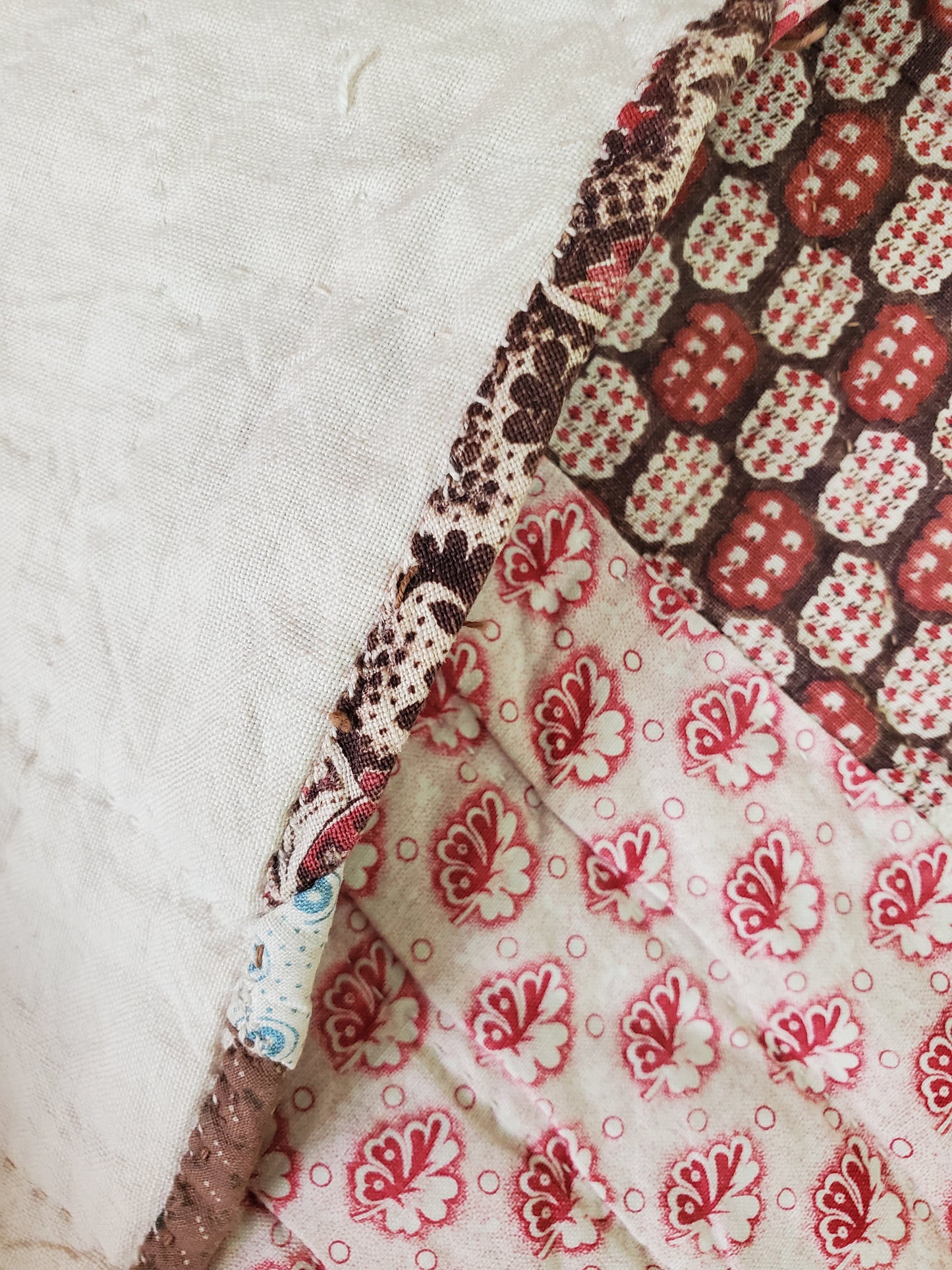 Early 19th Century 9 Patch Antique Quilt