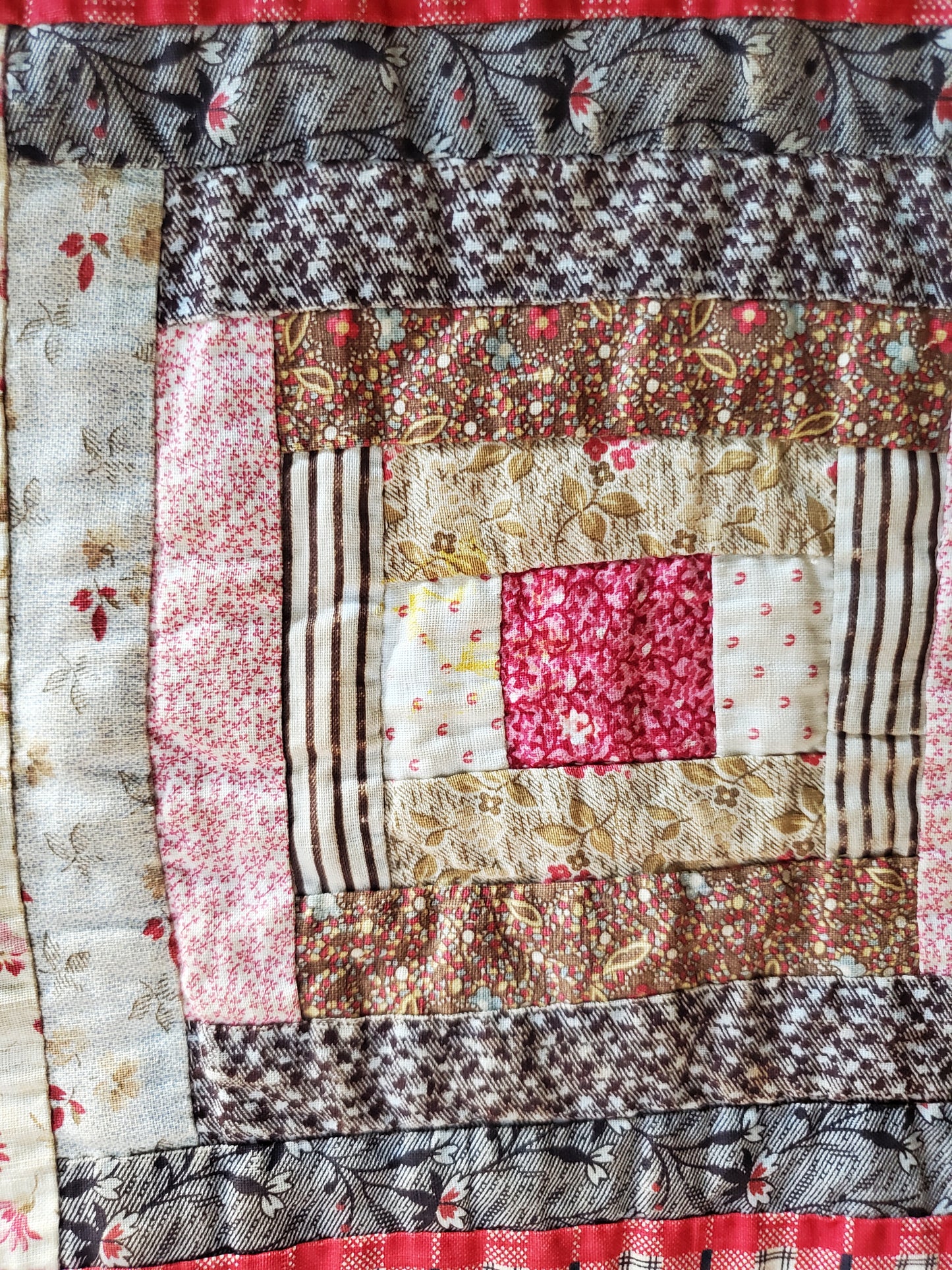 Antique Log Cabin Quilt c1890