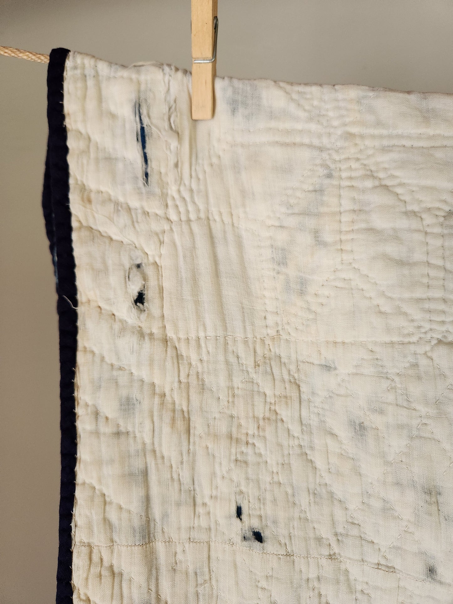 Indigo Patchwork Star Quilt c1900