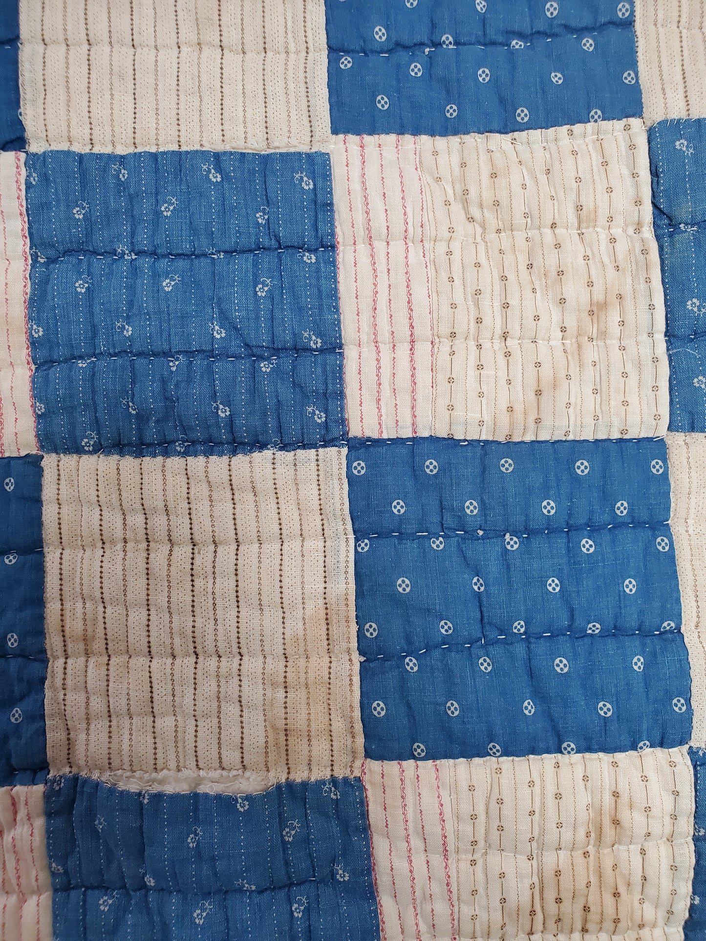 Antique Indigo Patchwork Quilt, ca 1920