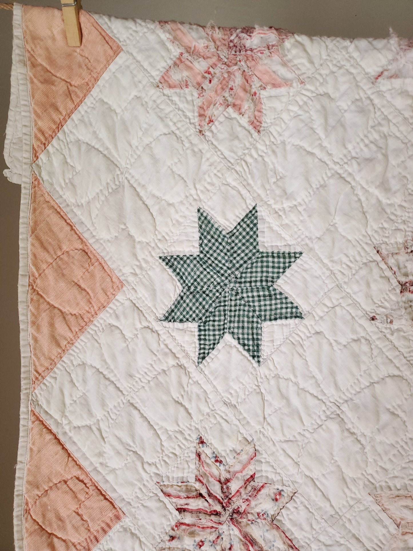 Vintage 8 Point Star Quilt ca 1900
