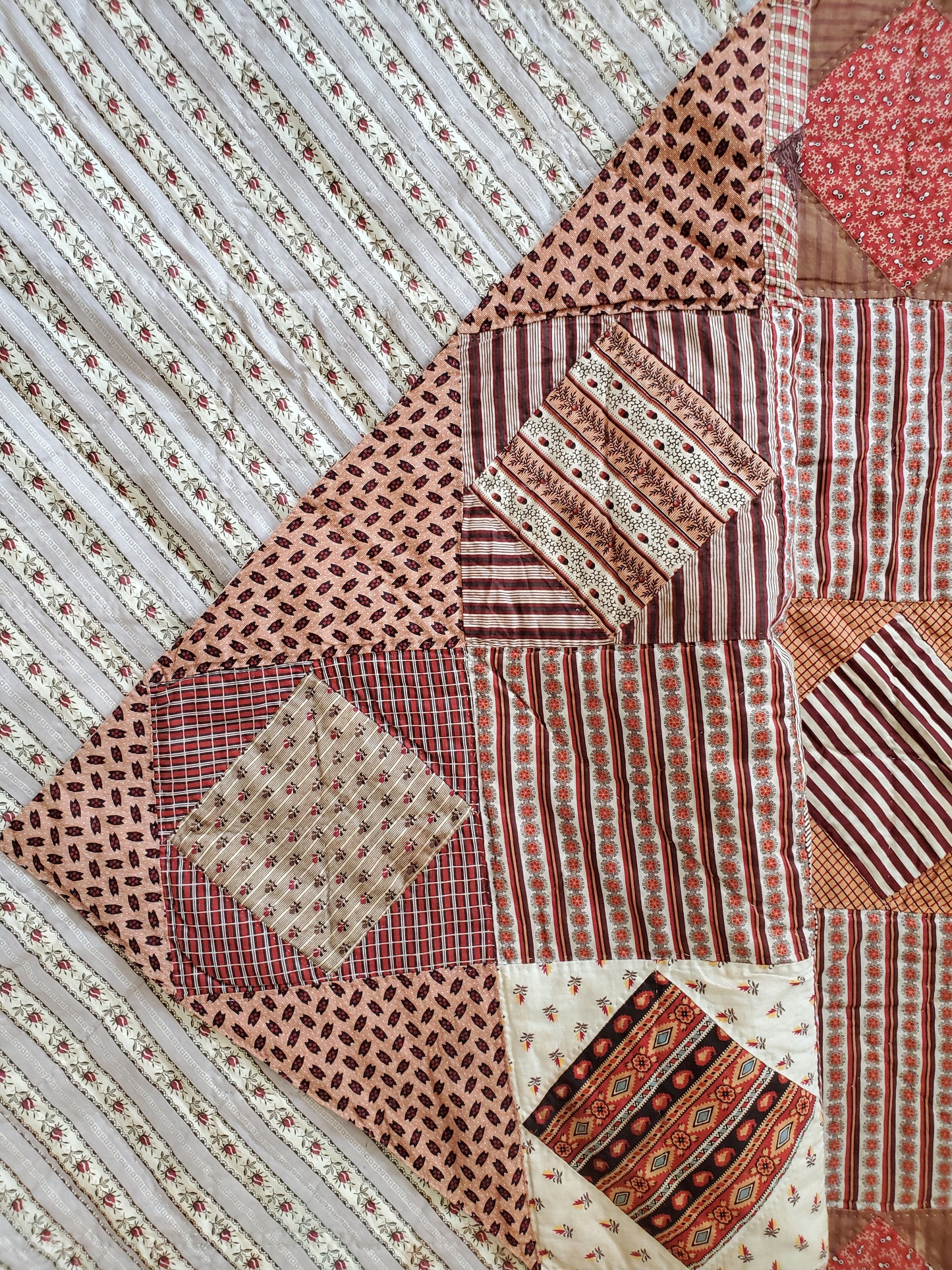 Square in a Square Antique Quilt ca 1870