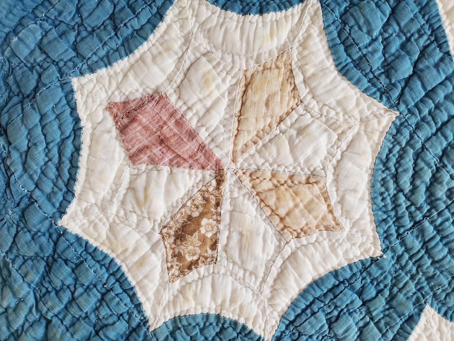 Home Again Blue & White Antique Quilt, ca 1900