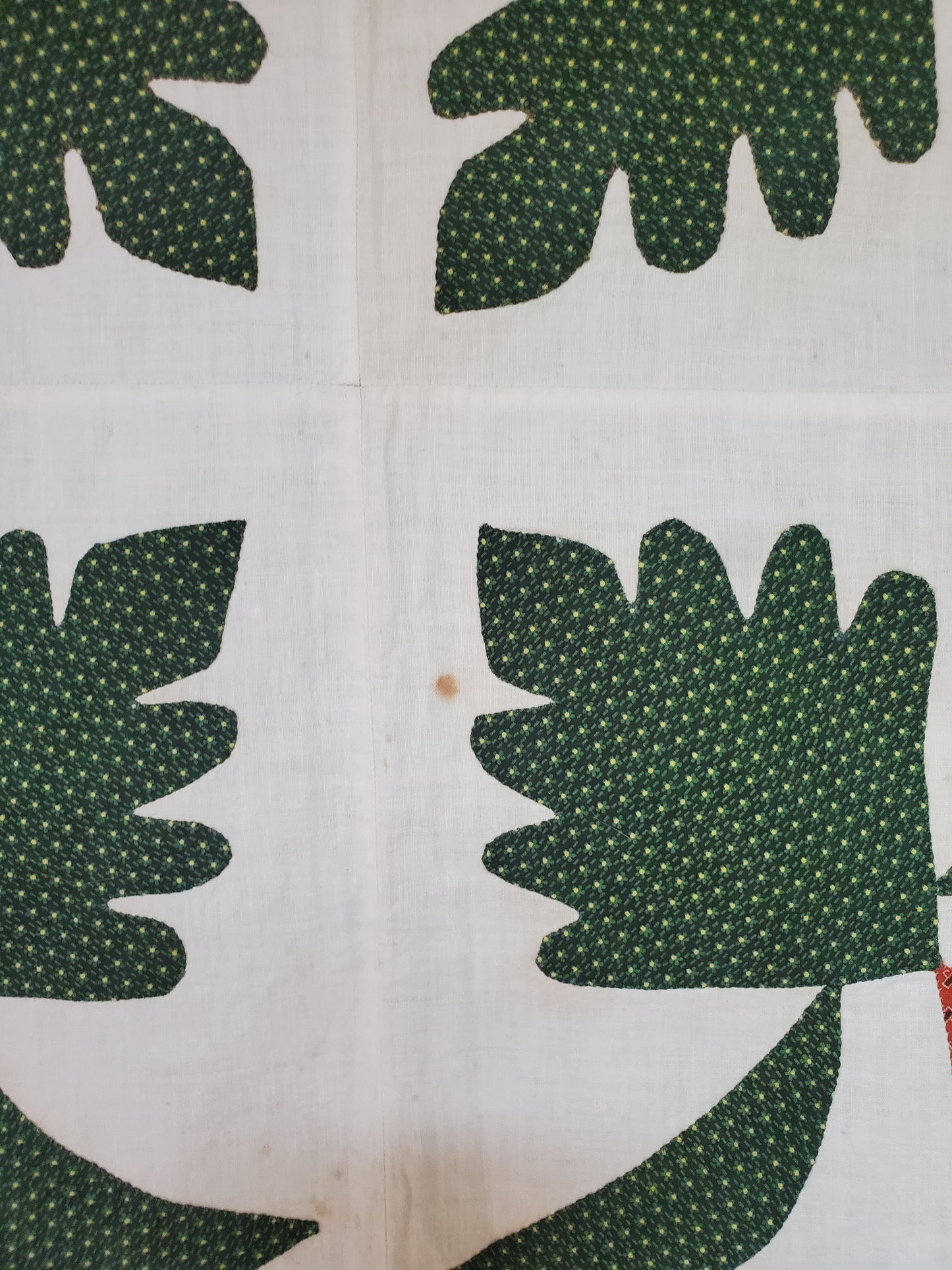 Antique Applique Quilt Top Panel ca 1850