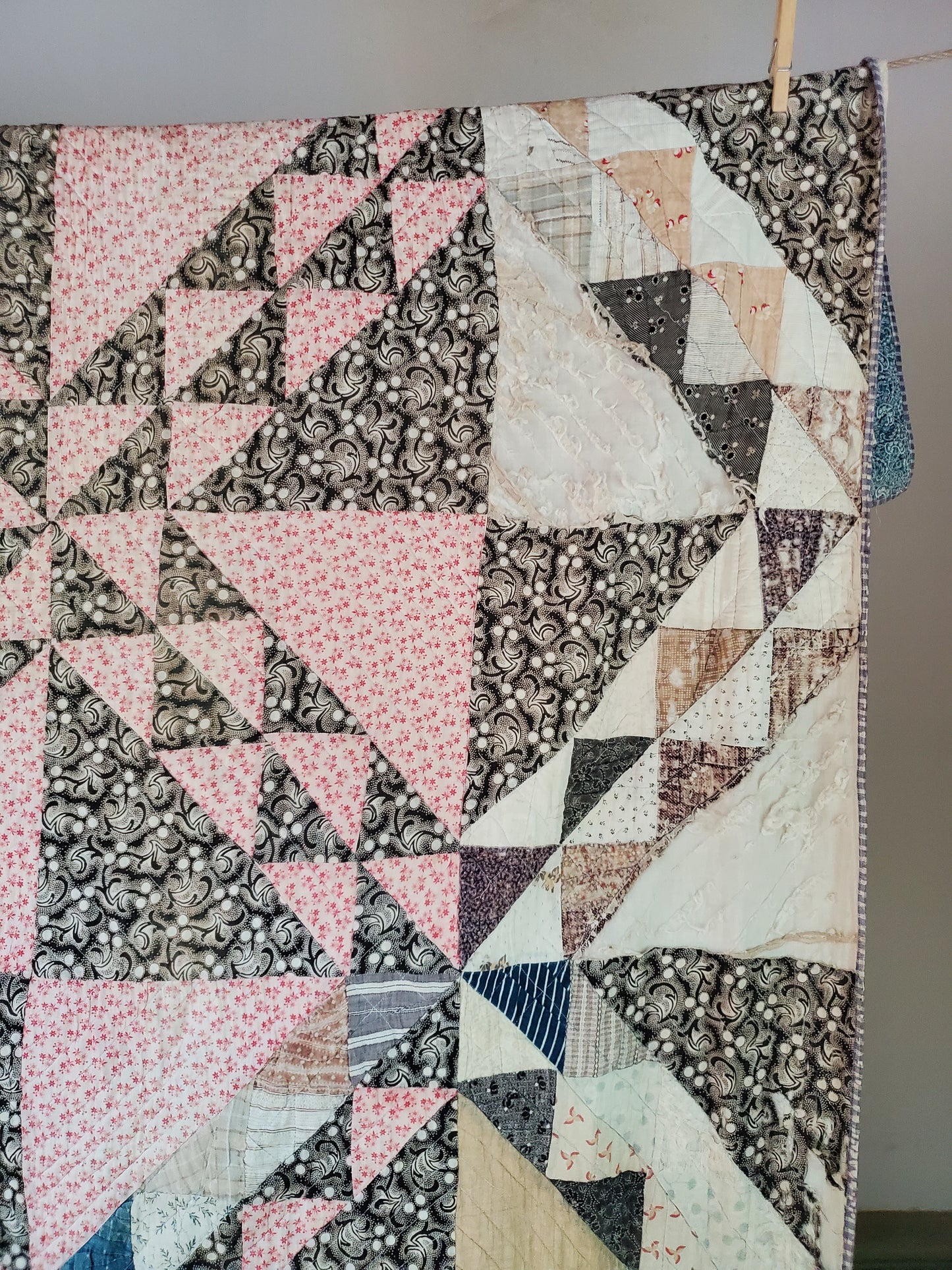 Vintage Sugar Sack Patchwork Quilt ca 1920