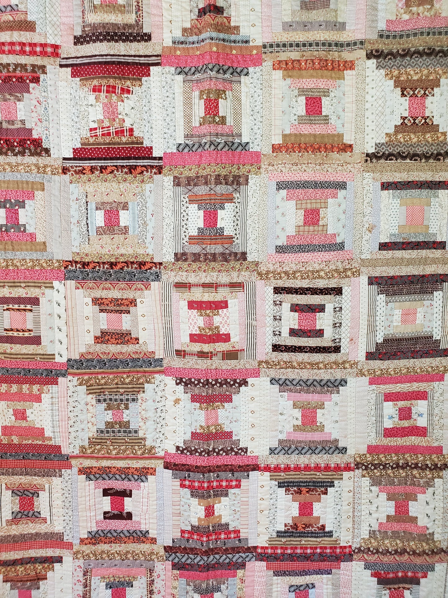 Antique Log Cabin Quilt c1890