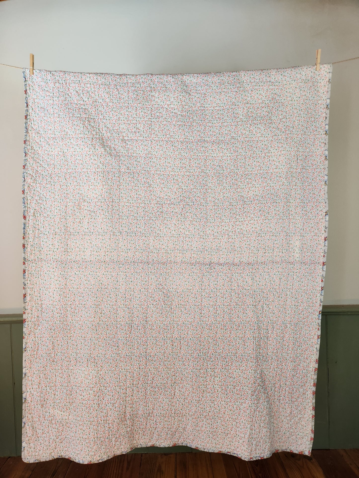 Vintage Feed Sack Scottie Quilt c1930
