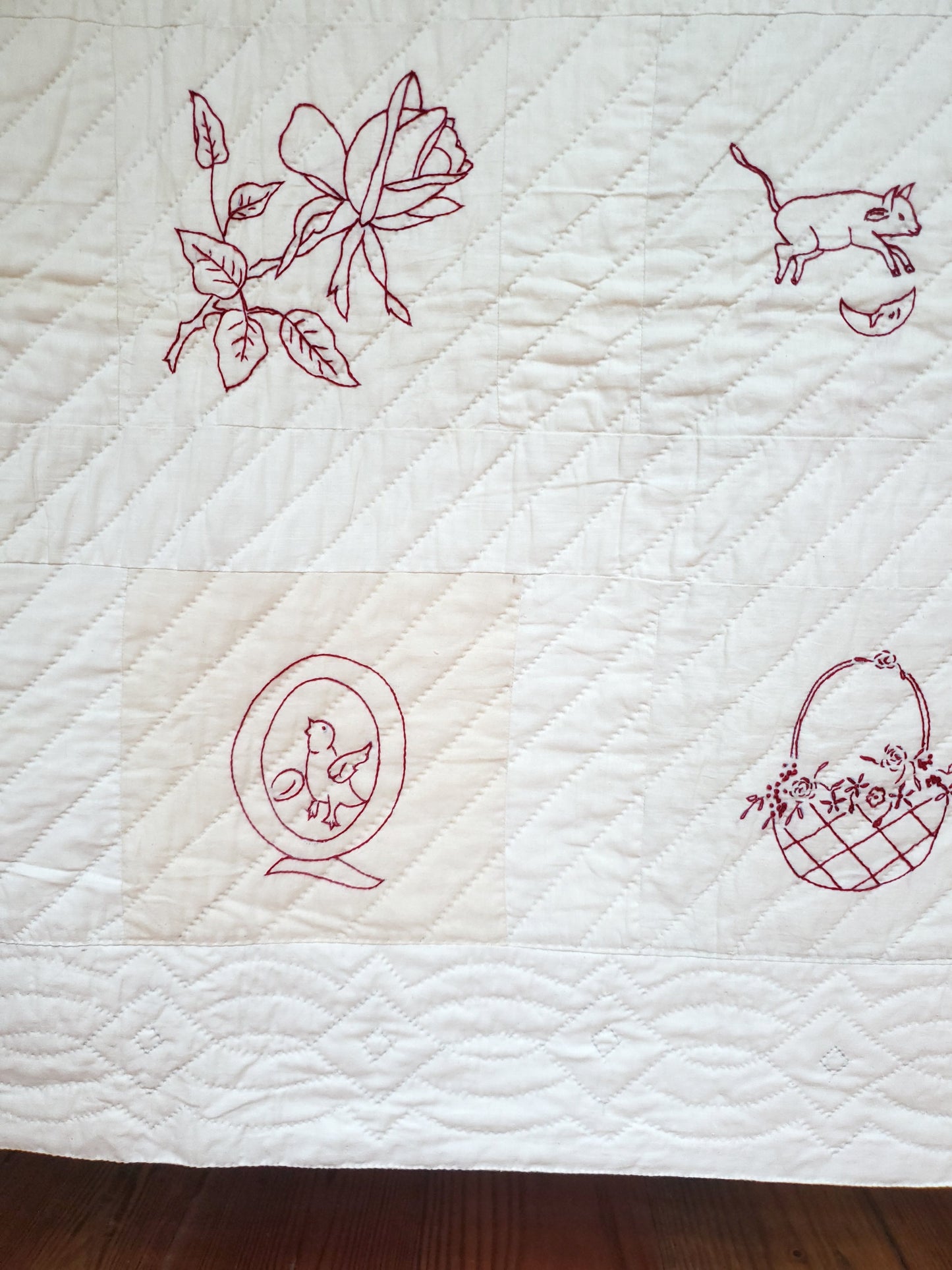 Redwork Vintage Quilt ca 1930