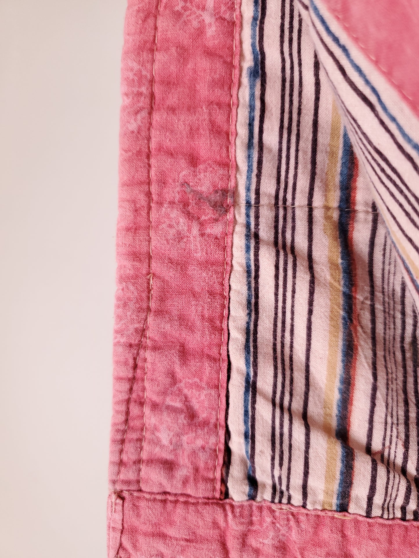 Vintage Block Print Whole Cloth Quilt