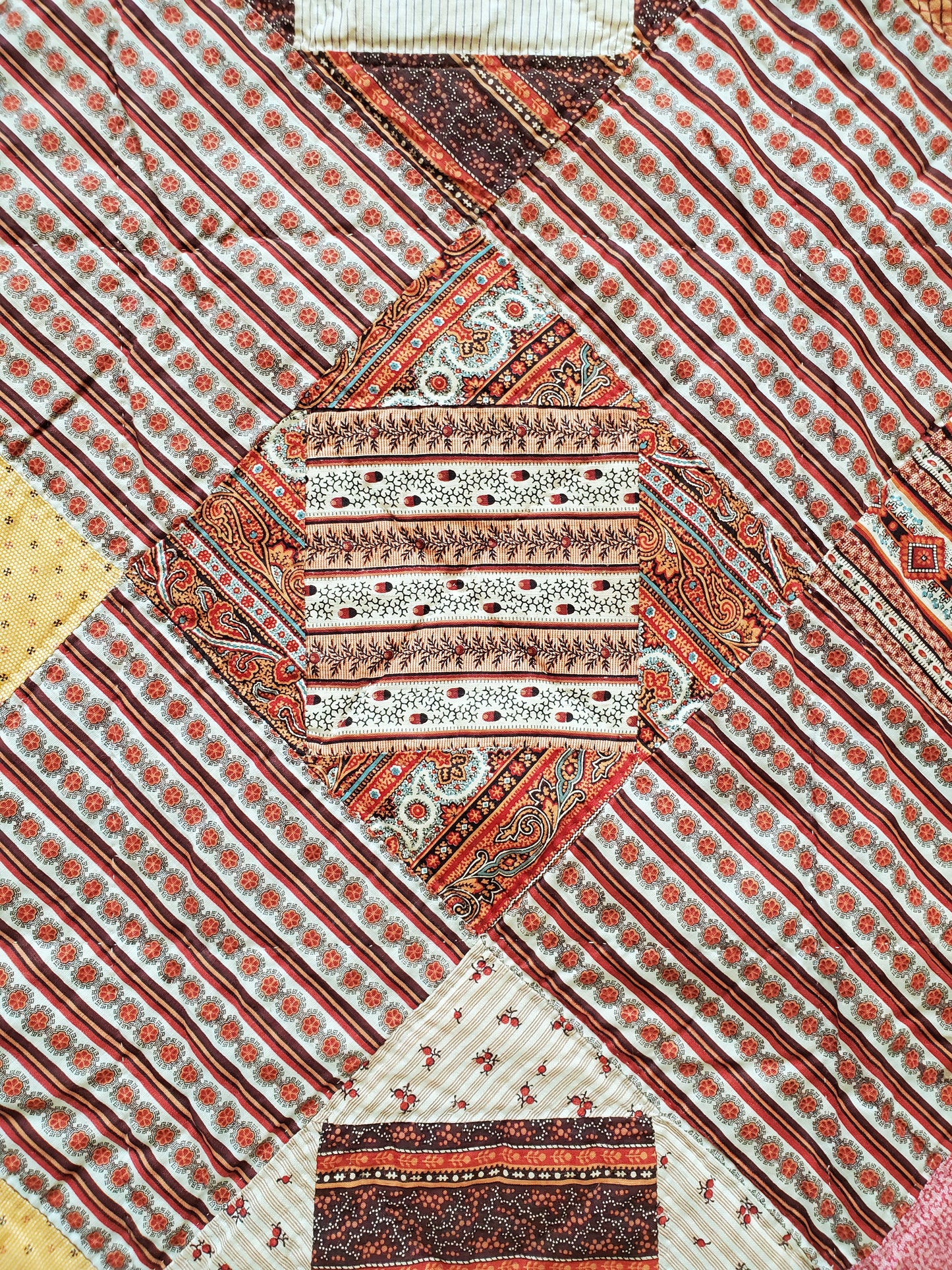 Square in a Square Antique Quilt ca 1870