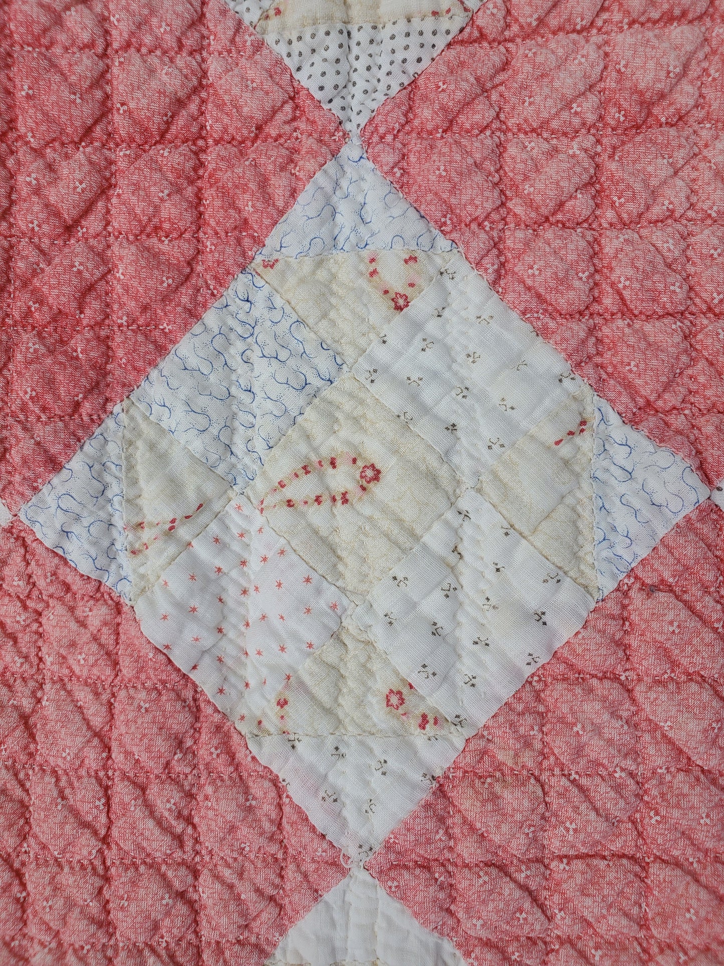 Antique Pink & White Patchwork Quilt