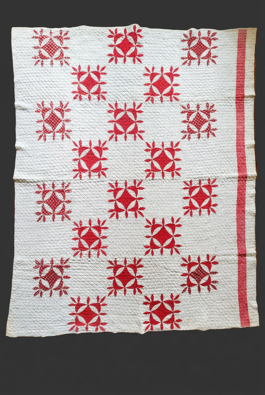 Red & White Patchwork Quilt
