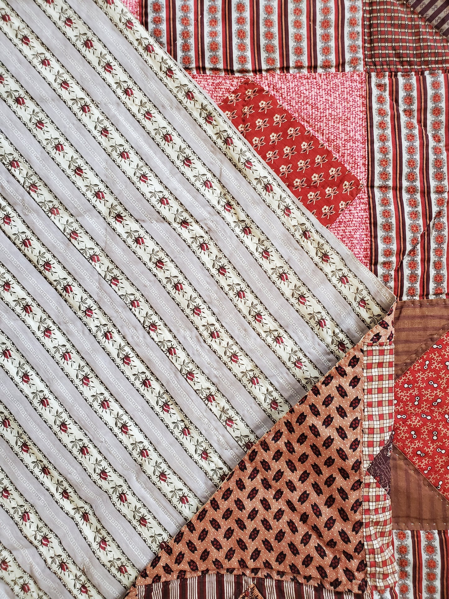 Square in a Square Antique Quilt ca 1870