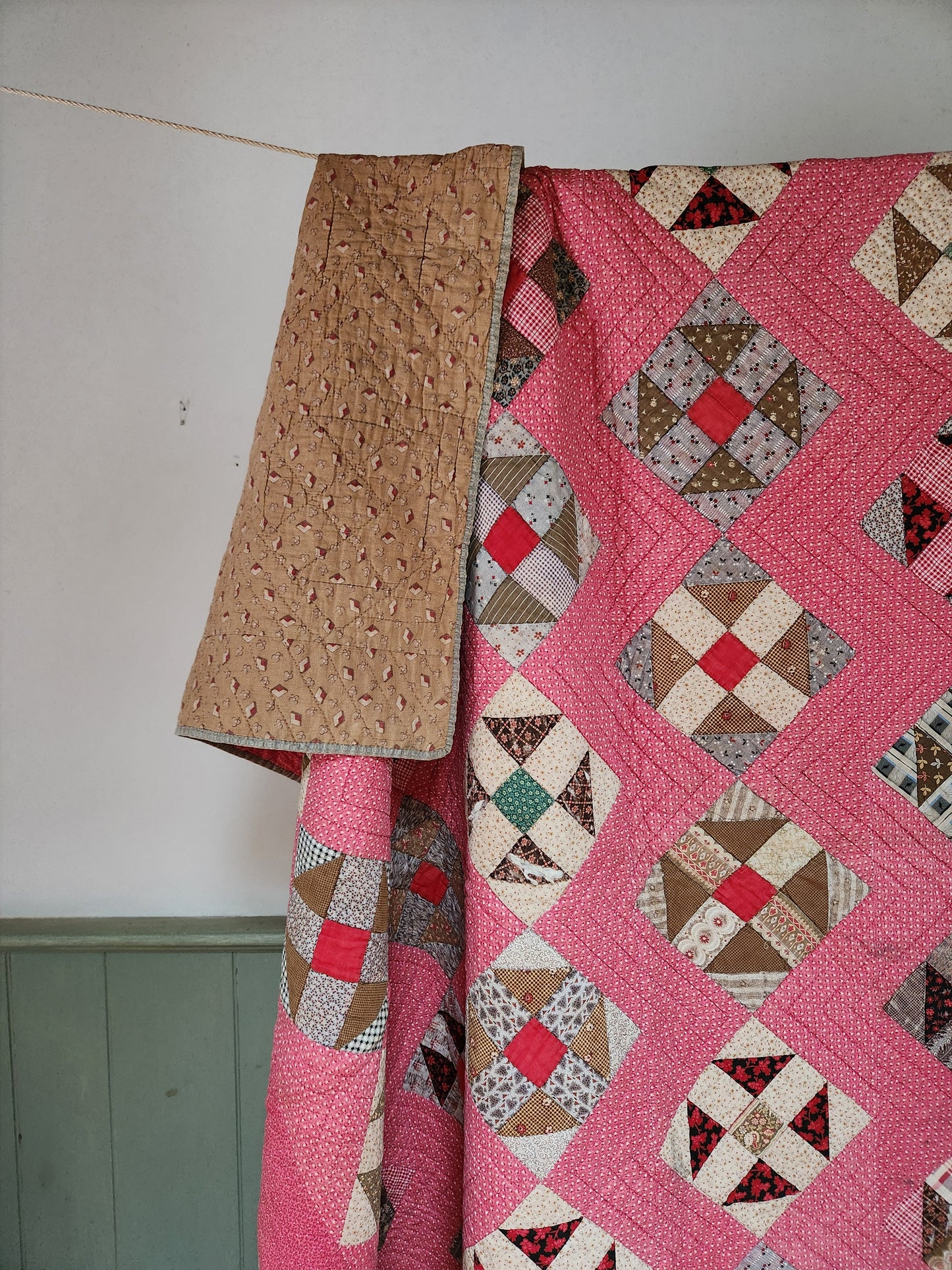 19th Century Pink Patchwork Quilt