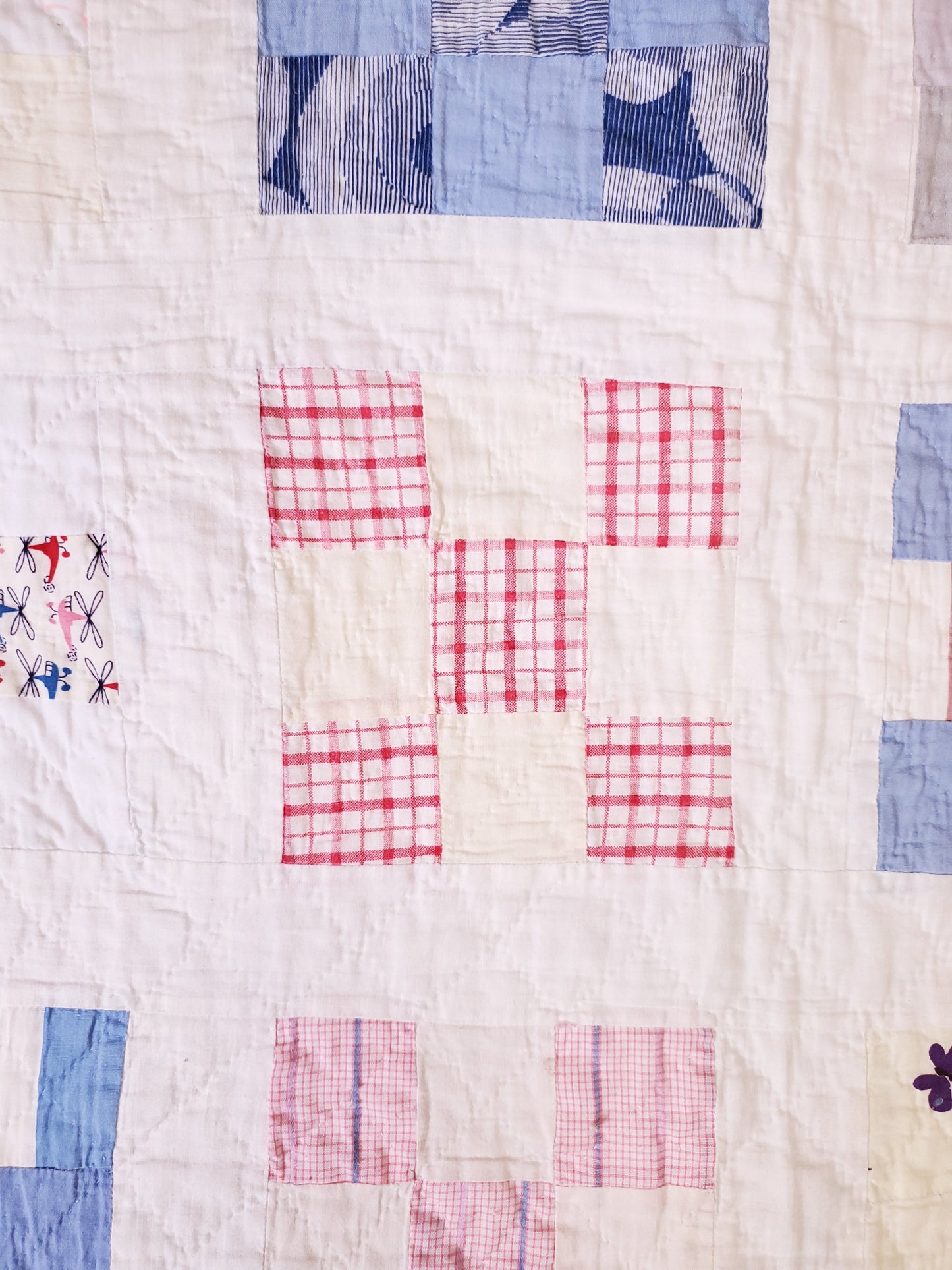 Nine Patch Crib Quilt c1940
