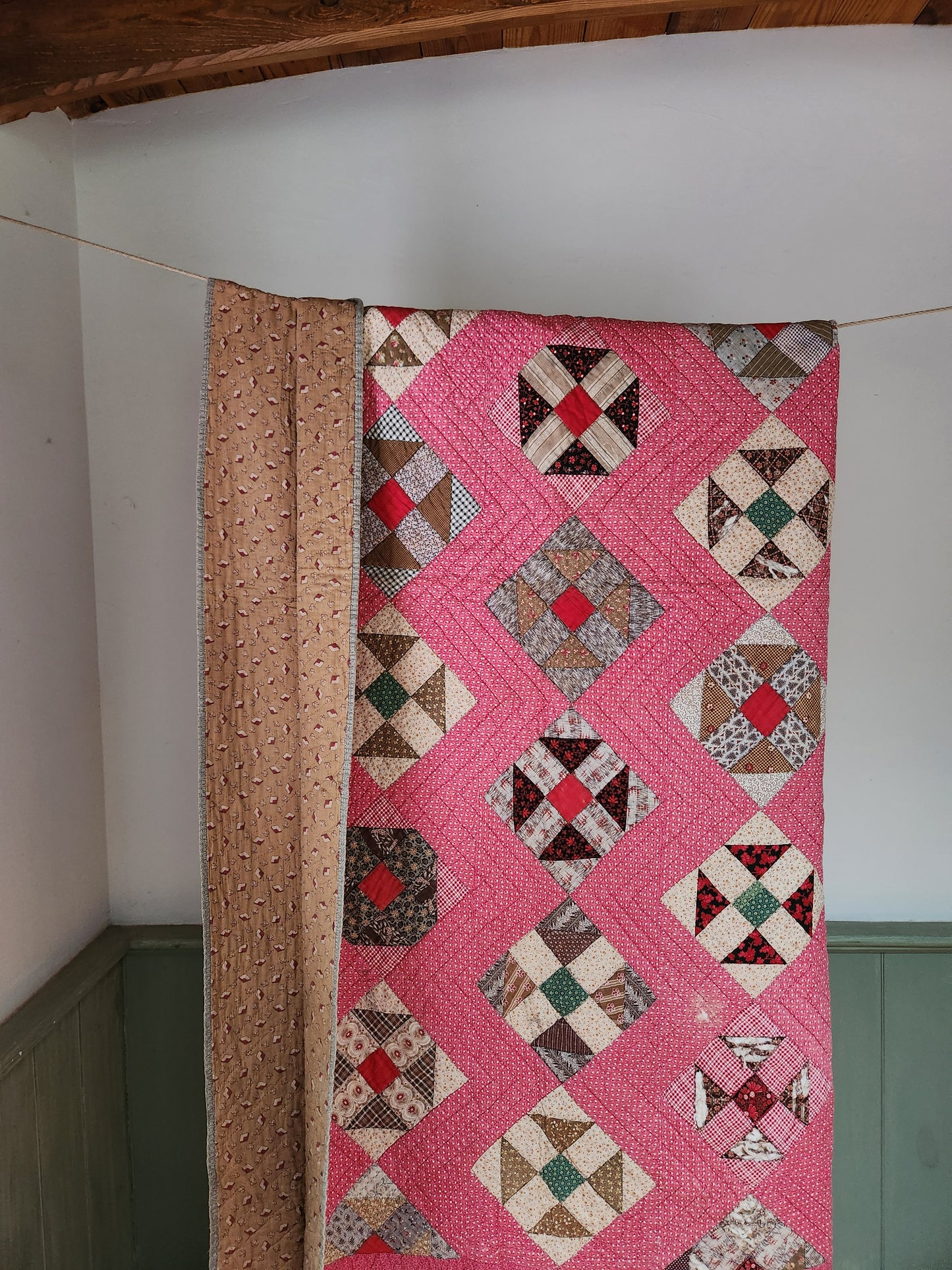 19th Century Pink Patchwork Quilt