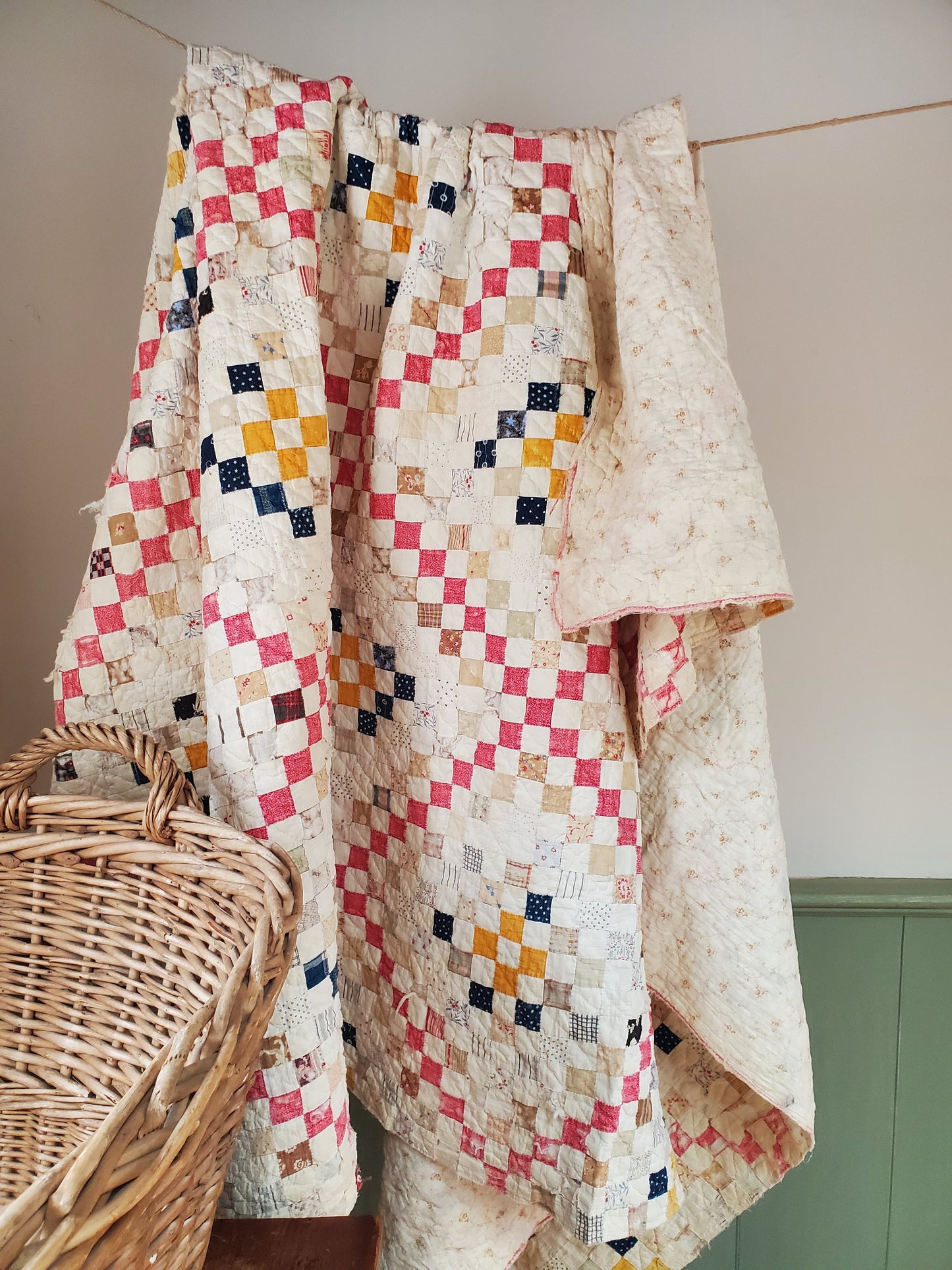 Antique Postage Stamp Quilt c1890