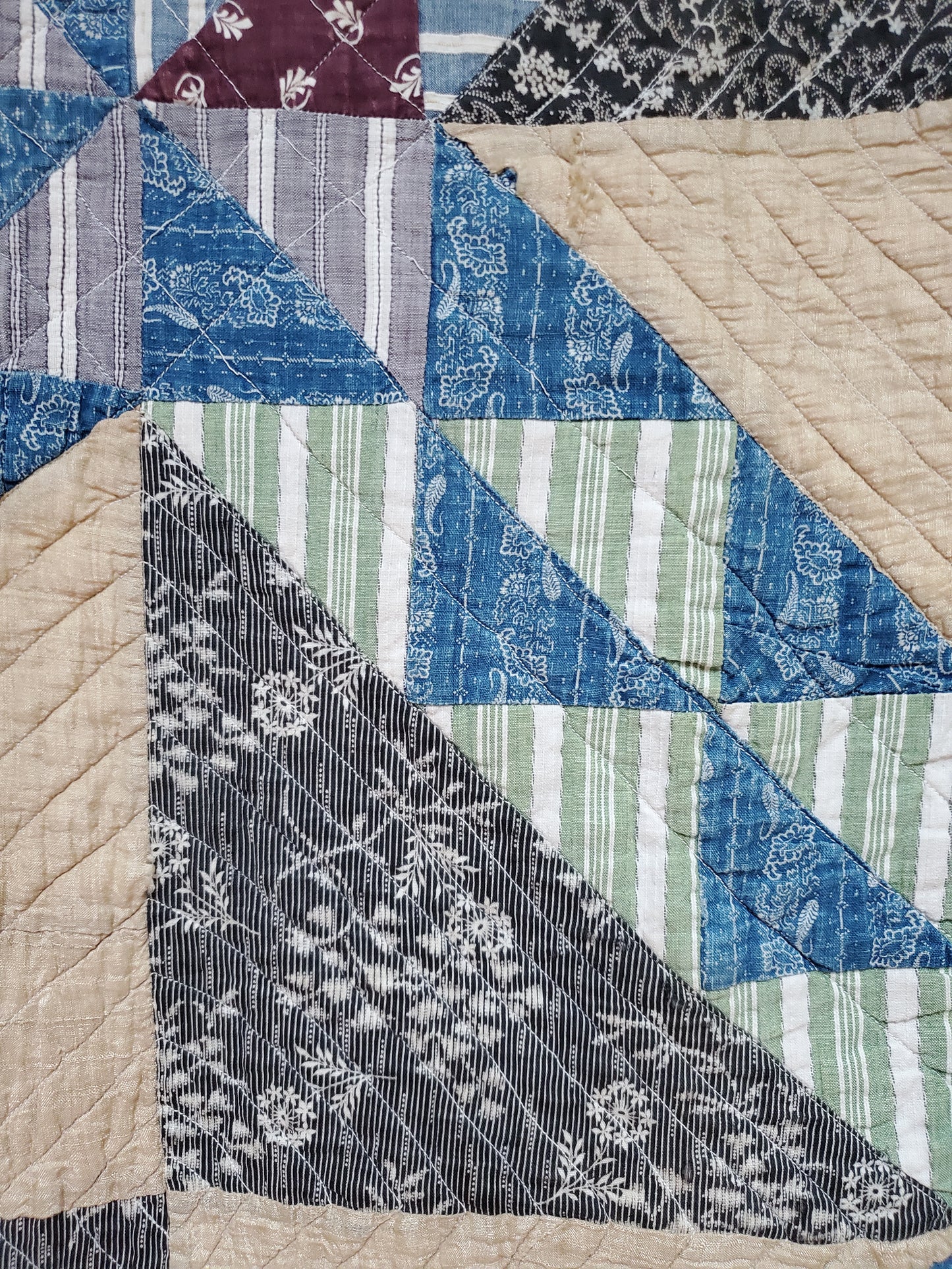 Vintage Sugar Sack Patchwork Quilt ca 1920