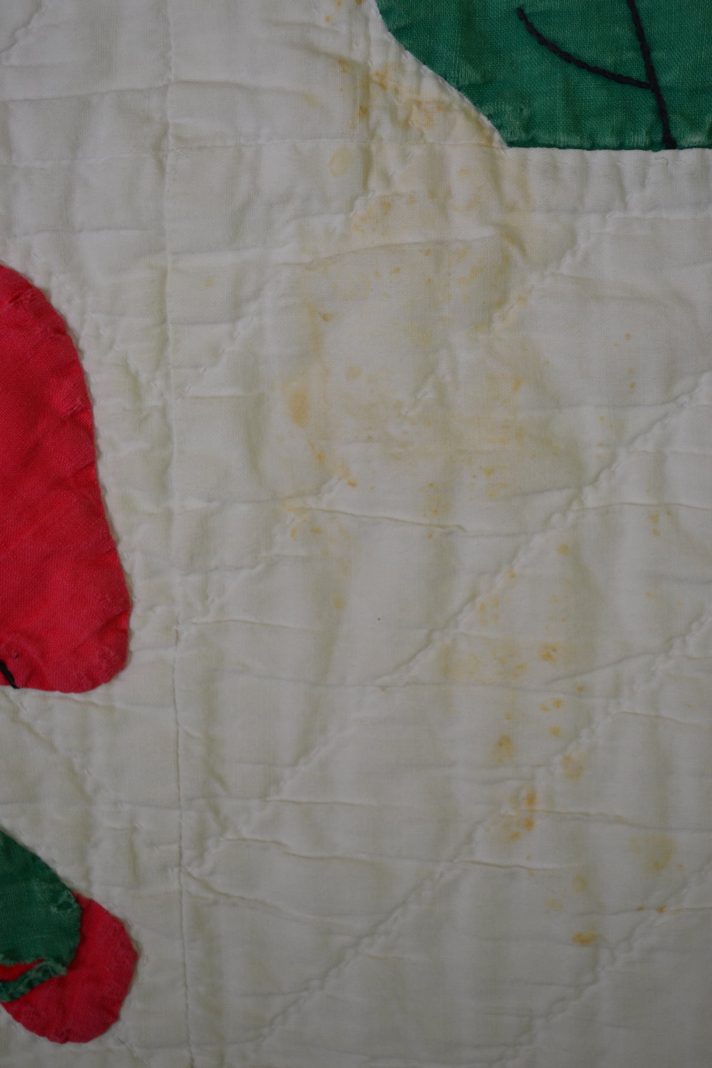 Vintage Poppy Applique Quilt ca 1940