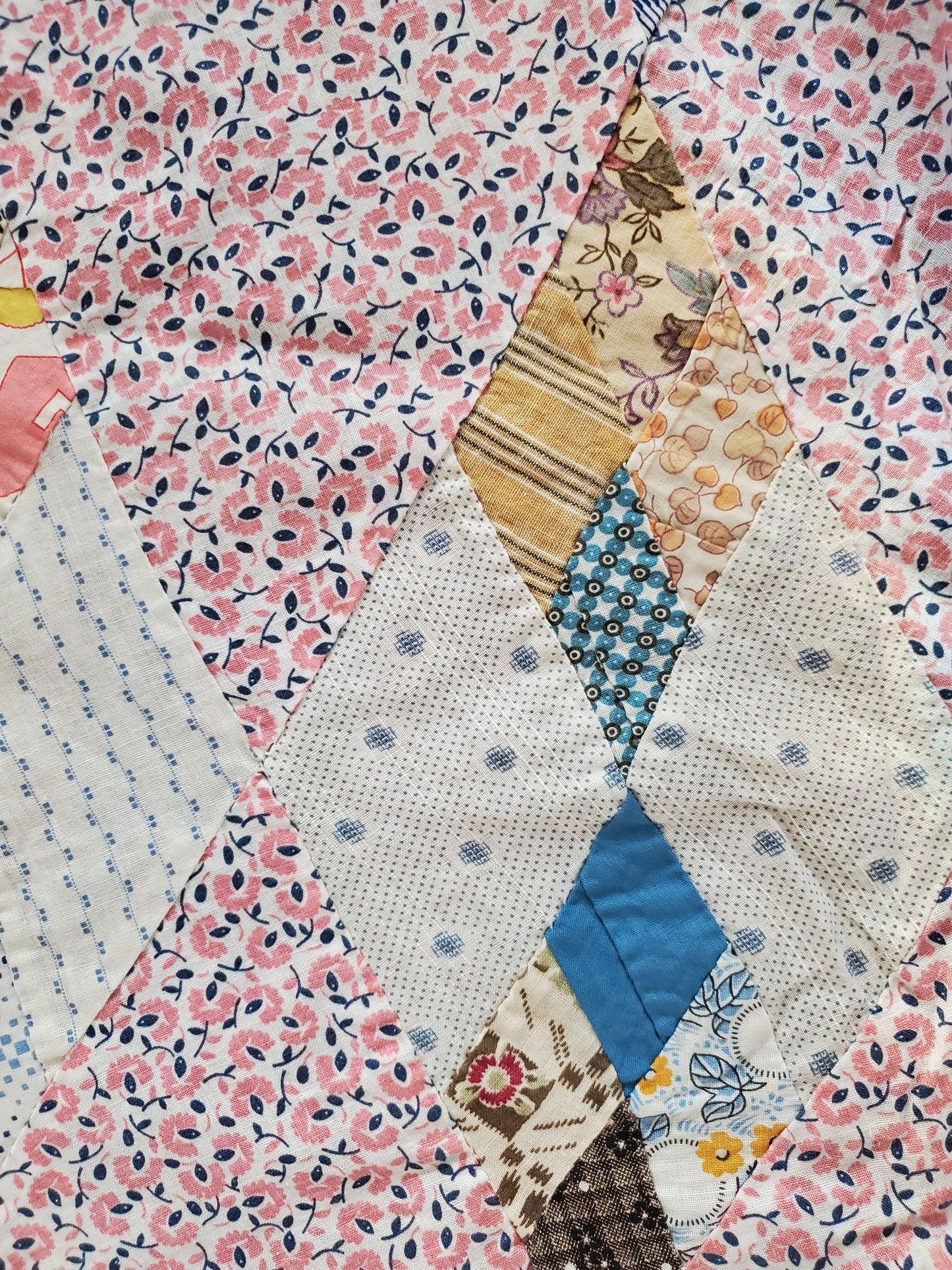 Vintage Diamonds Quilt Top, ca 1930