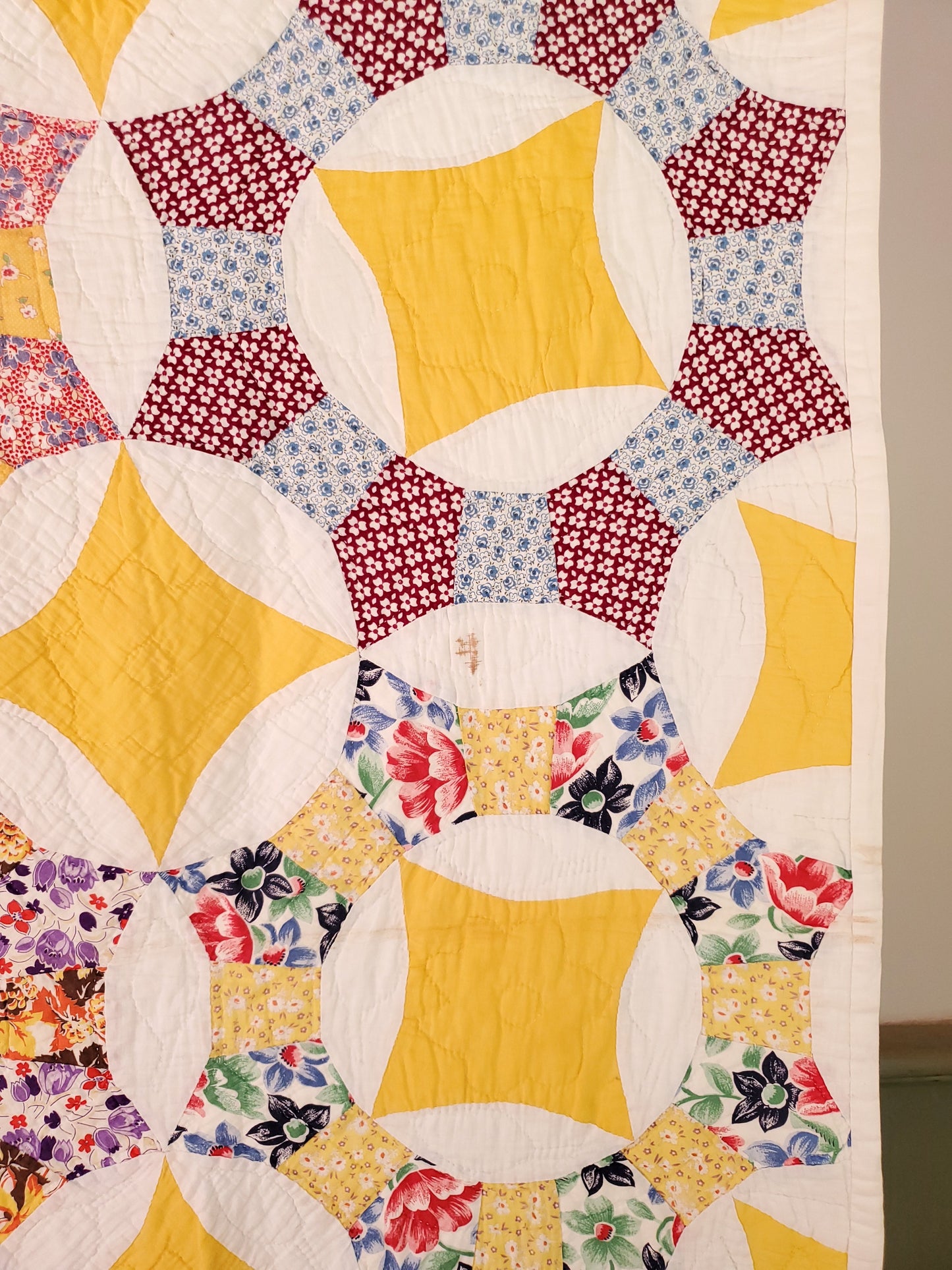 Vintage Feed Sack Ceasar's Crown Quilt