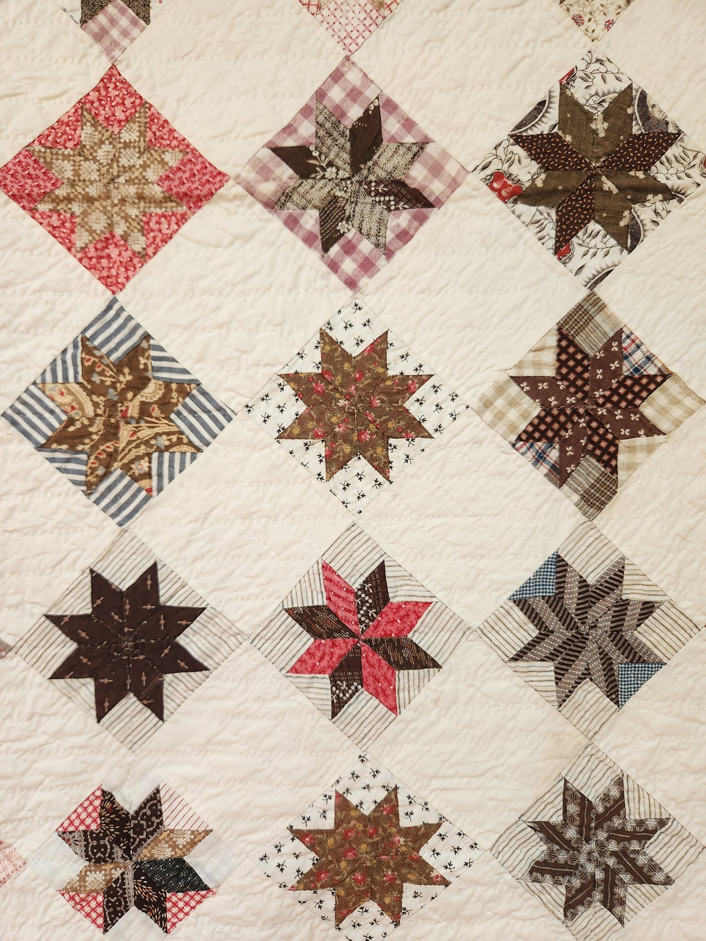 Antique LeMoyne Star Quilt ca 1880